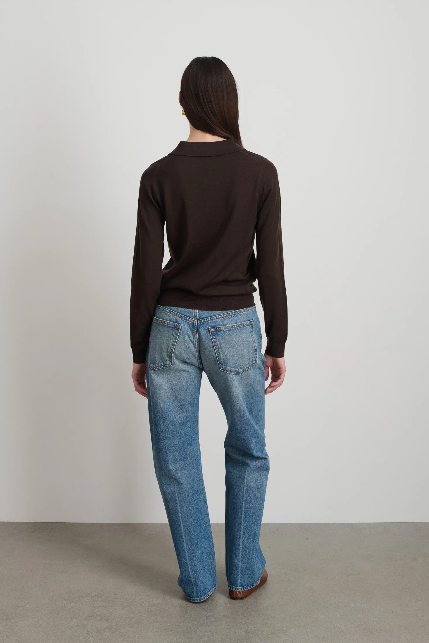 Knit Polo Brown Merino Wool sold by B Sides Jeans product image thumbnail 3
