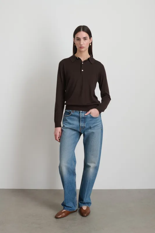 Knit Polo Brown Merino Wool made by B Sides Jeans