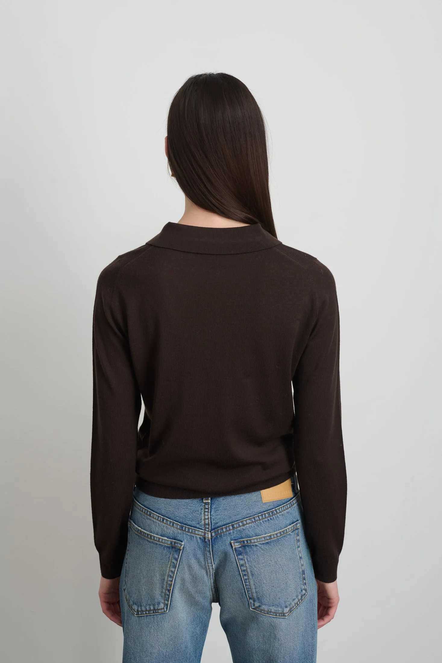 Knit Polo Brown Merino Wool sold by B Sides Jeans product image thumbnail 5