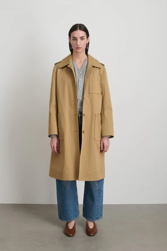 Hesse Cotton Twill Trench Camel made by B Sides Jeans