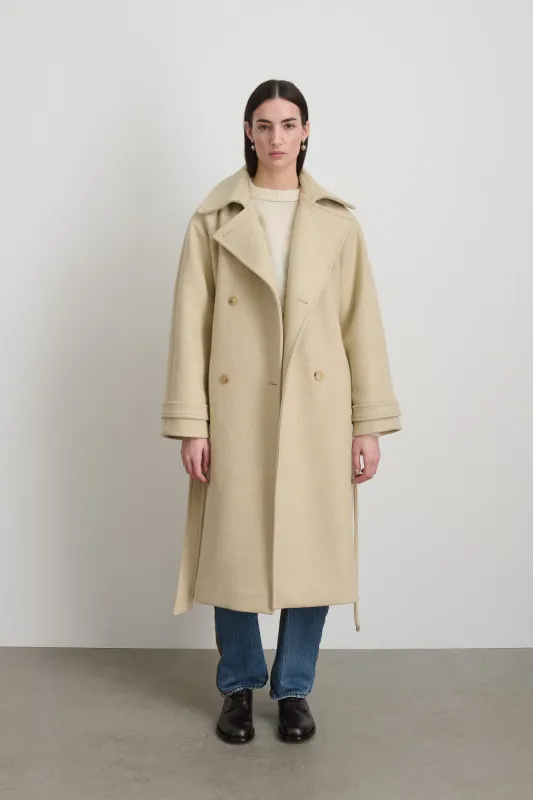 Brie Wool Coat Alabaster Melton sold by B Sides Jeans