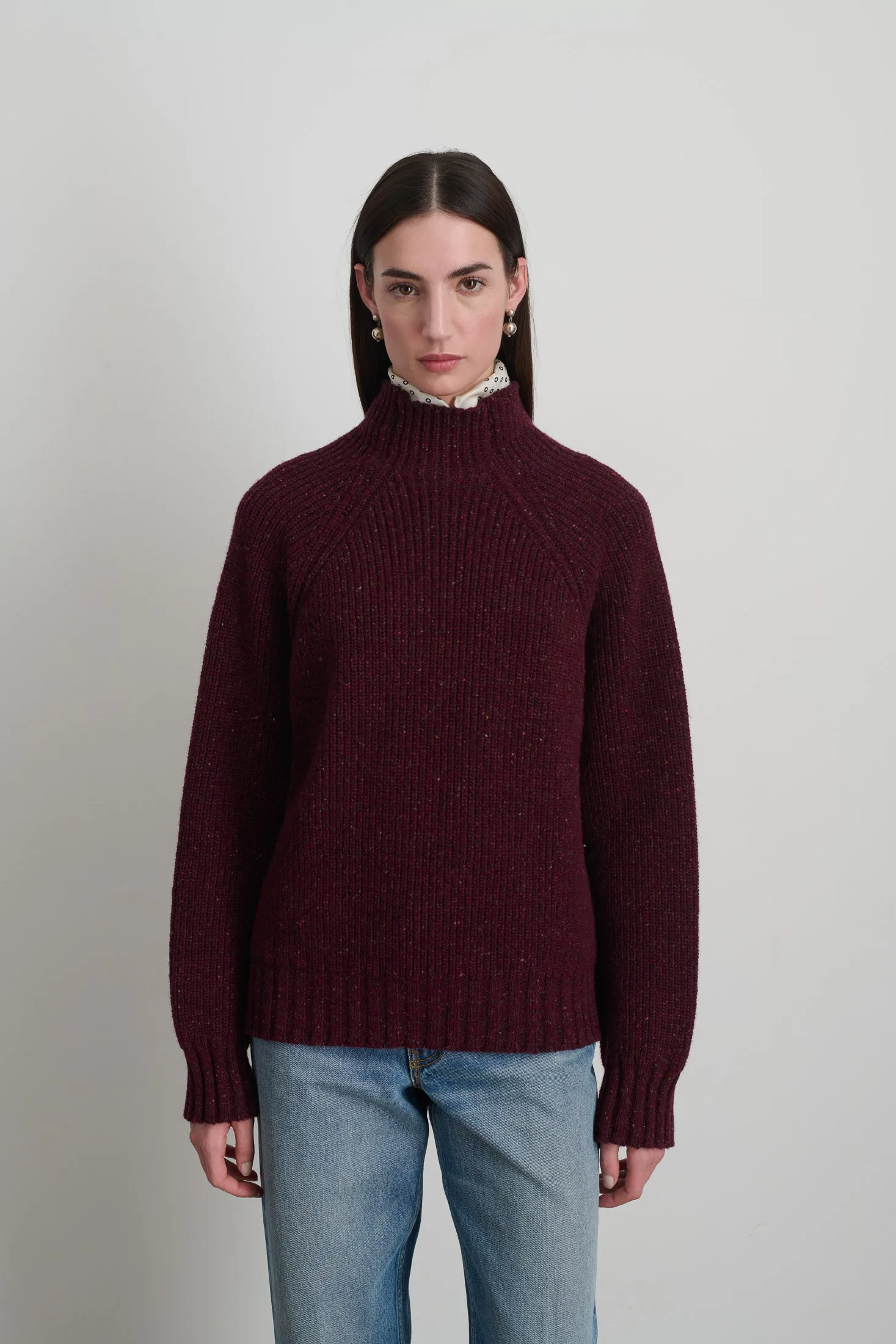 Funnel Neck Burgundy Donegal sold by B Sides Jeans product image thumbnail 4