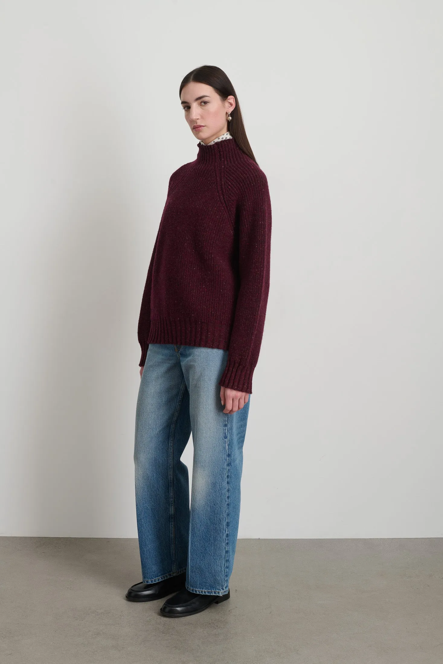 Funnel Neck Burgundy Donegal sold by B Sides Jeans product image thumbnail 2