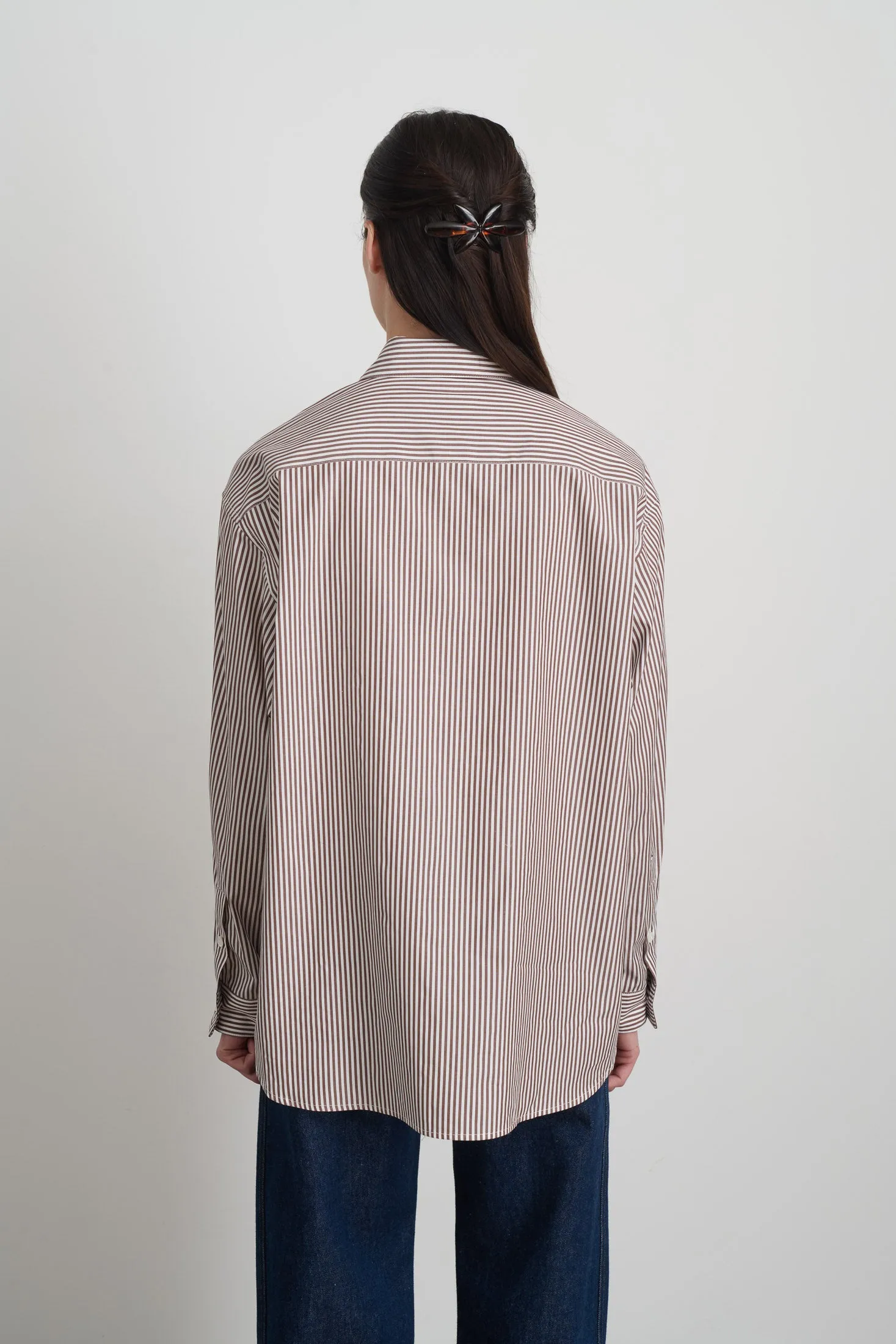 Nolan Shirt Brown and White Stripe sold by B Sides Jeans product image thumbnail 5