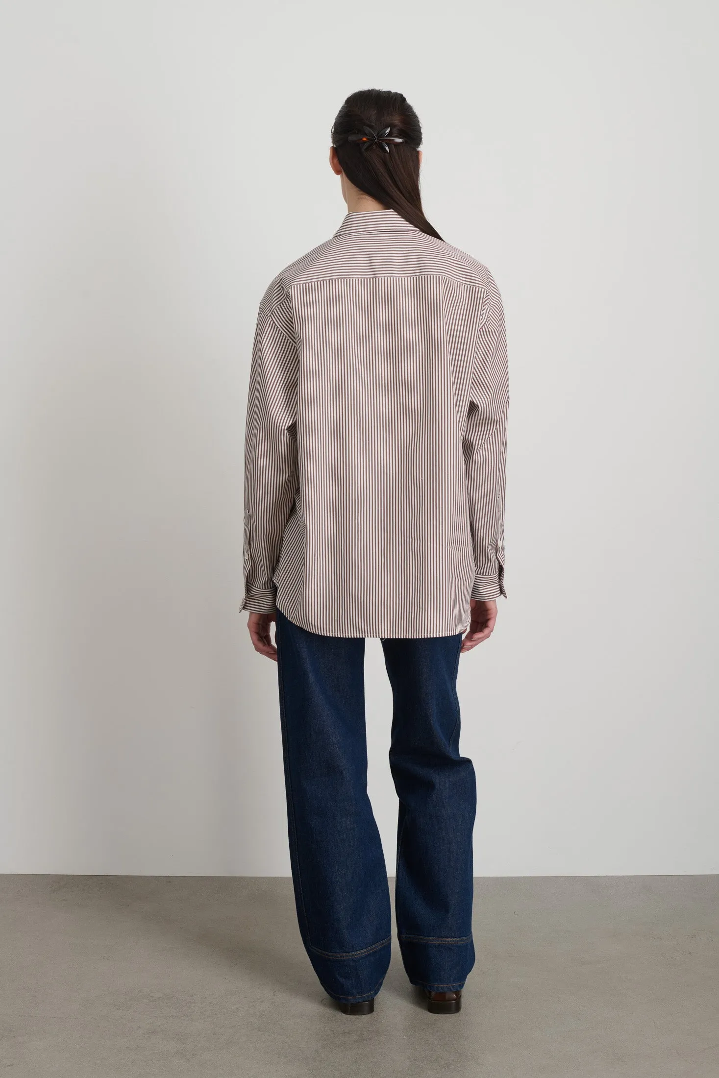 Nolan Shirt Brown and White Stripe sold by B Sides Jeans product image thumbnail 2