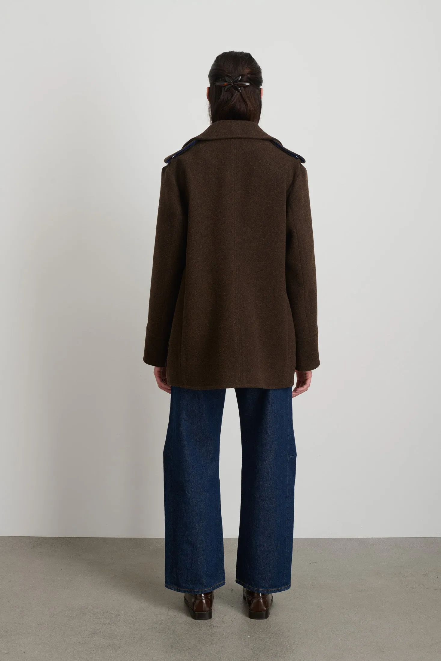 Tonne Wool Coat Marine/Brown Doubleface sold by B Sides Jeans product image thumbnail 3