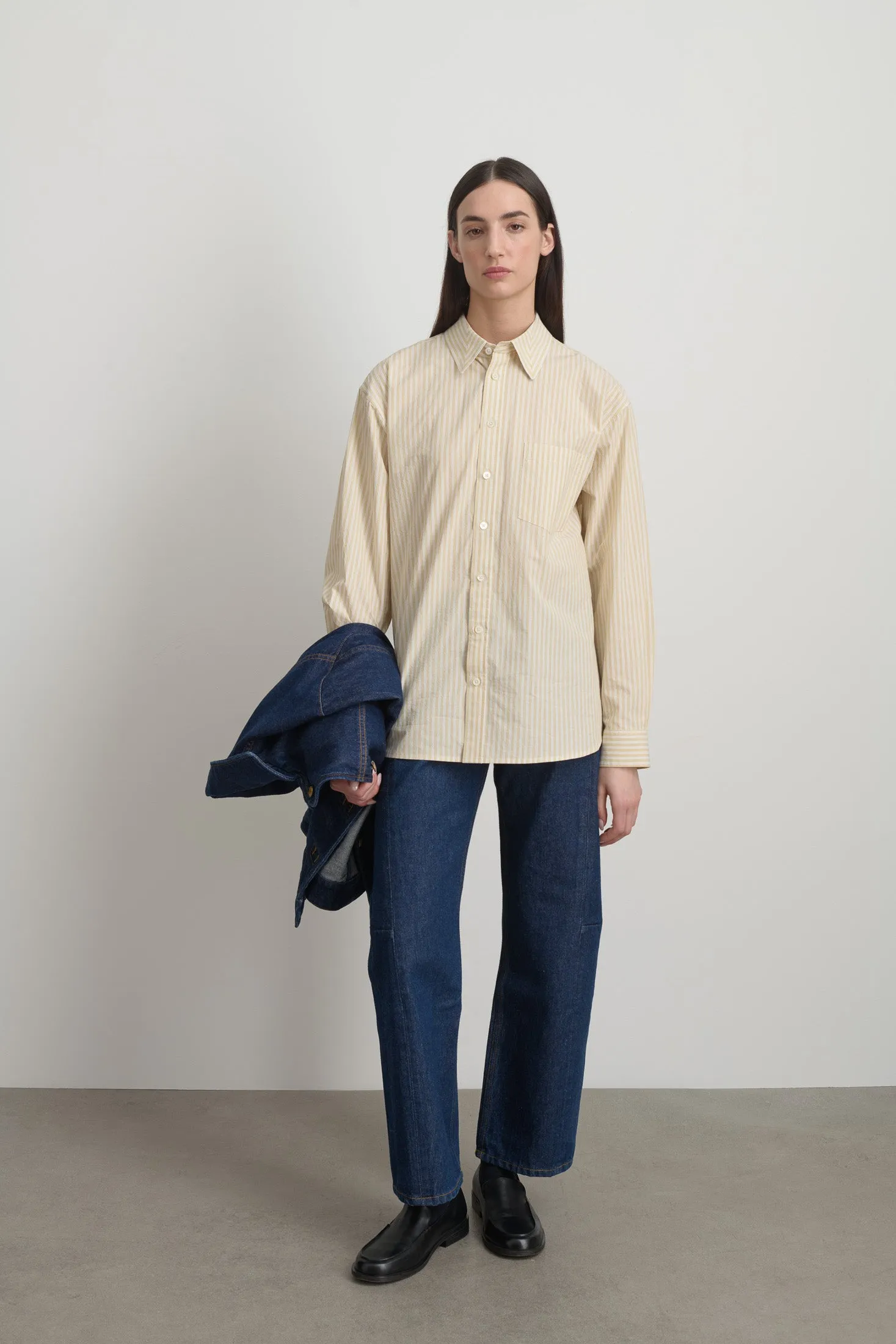 Nolan Shirt Yellow Stripe sold by B Sides Jeans