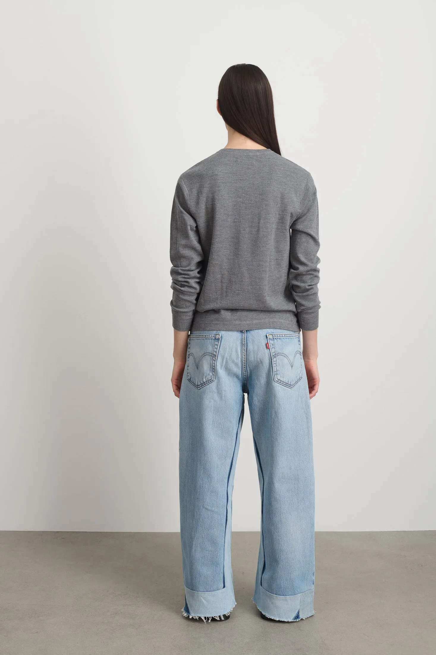 Moore Henley Heather Grey Super Fine Merino sold by B Sides Jeans product image thumbnail 3