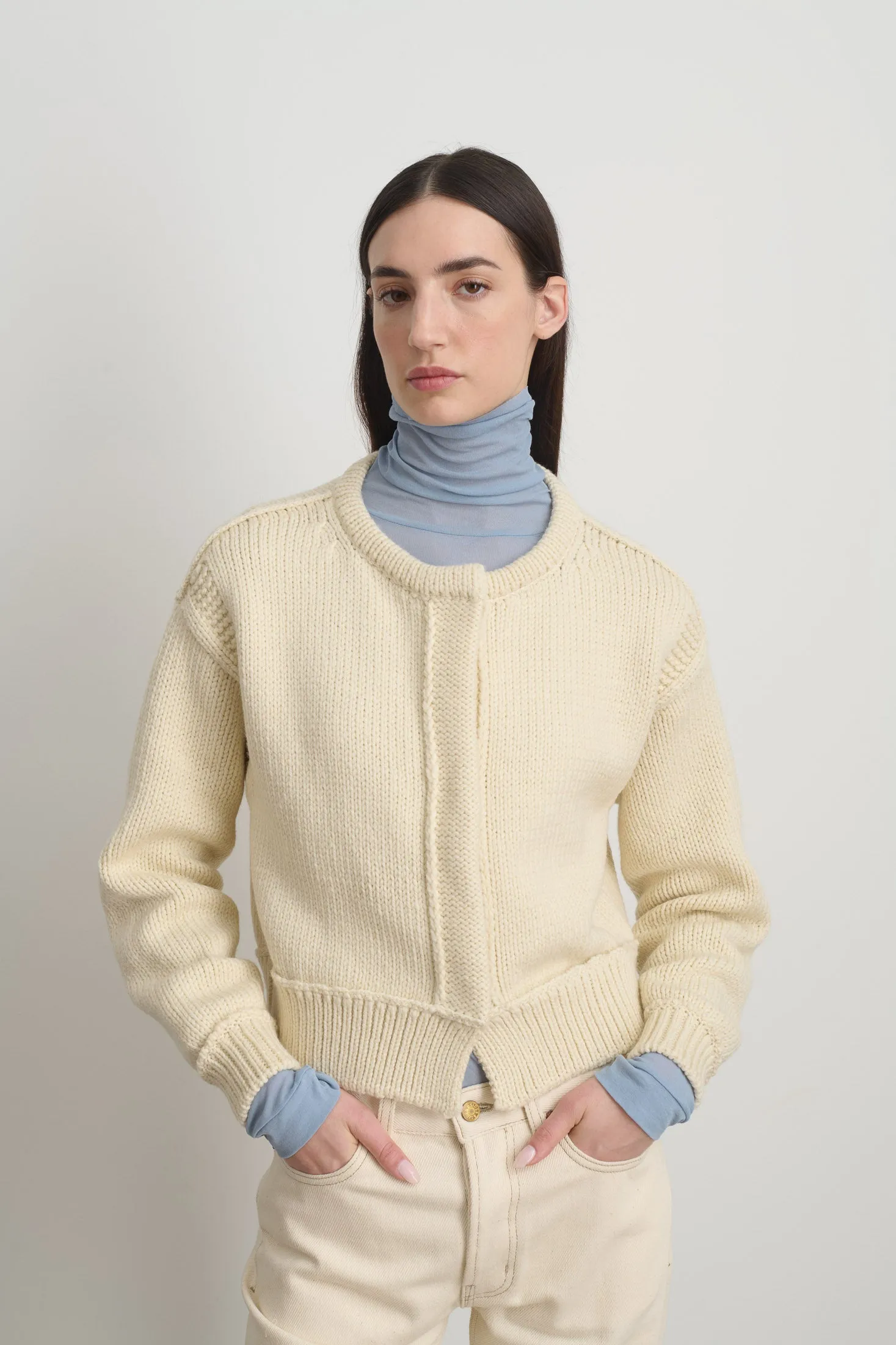 Warren Cardigan Ivory Wool sold by B Sides Jeans product image thumbnail 5