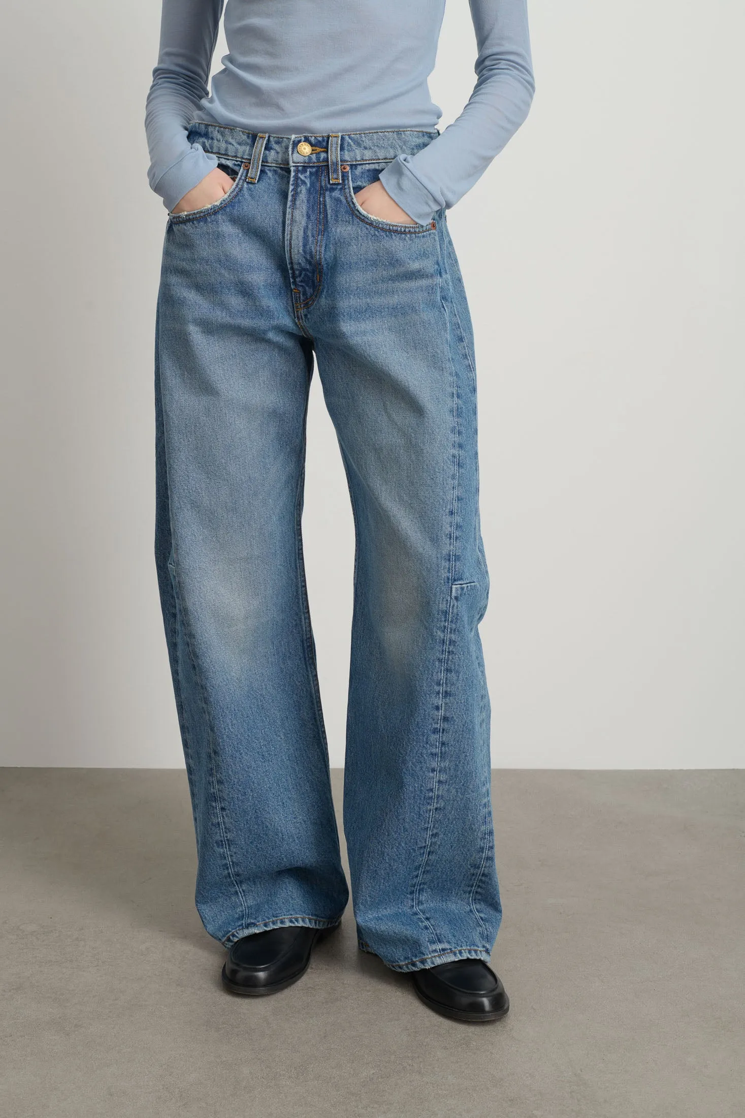 Relaxed Cuffed Lasso Jean Jane Wash sold by B Sides Jeans product image thumbnail 5