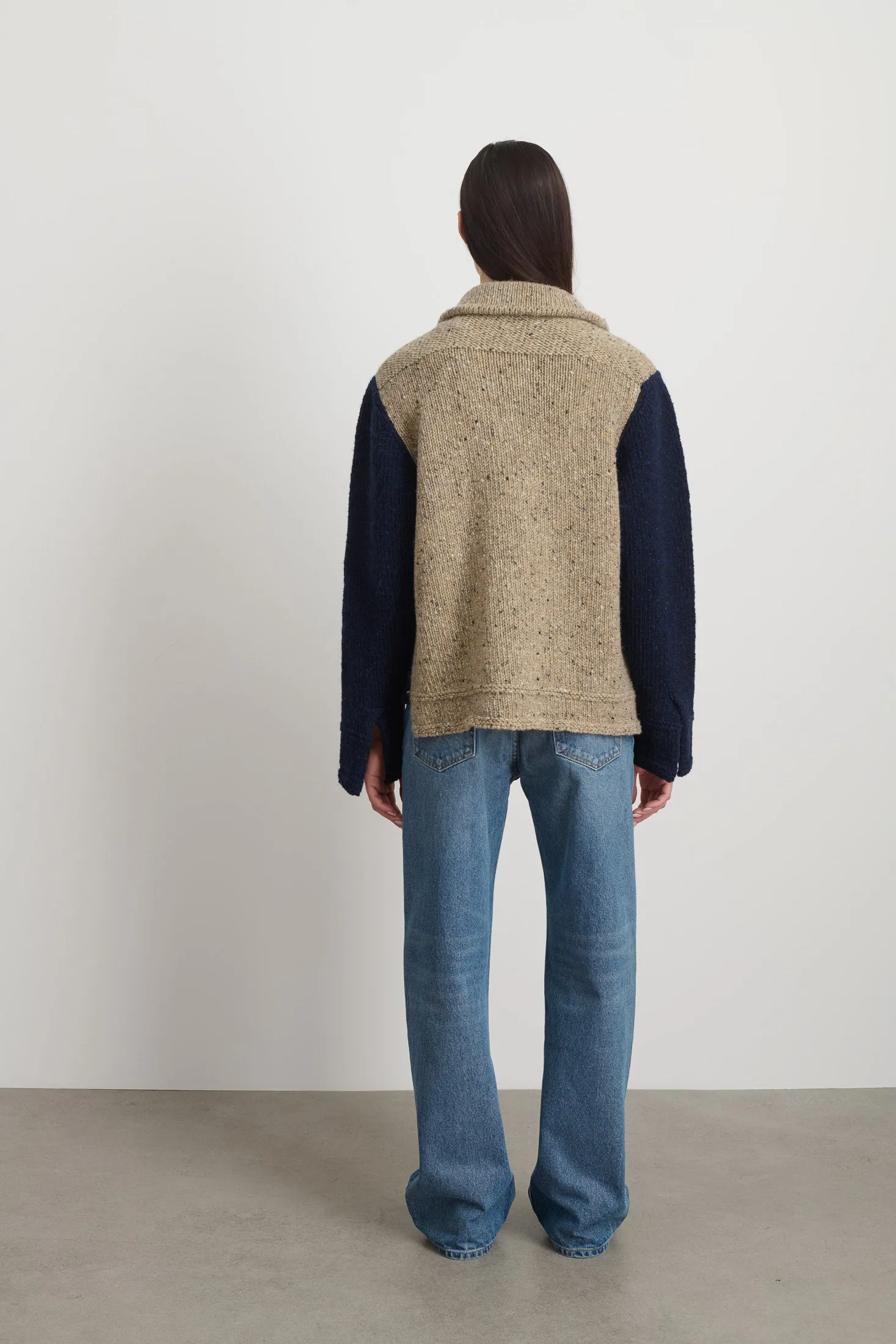 Zip Knit Jacket Marine / Sand Donegal sold by B Sides Jeans product image thumbnail 4