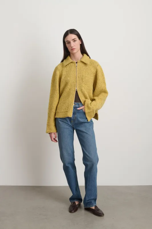 Zip Knit Jacket Marigold Donegal made by B Sides Jeans
