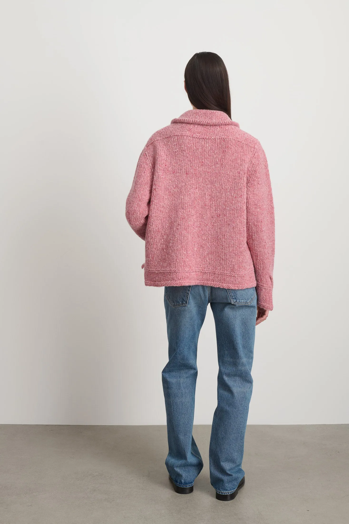 Zip Knit Jacket Cameo Pink Donegal sold by B Sides Jeans product image thumbnail 4