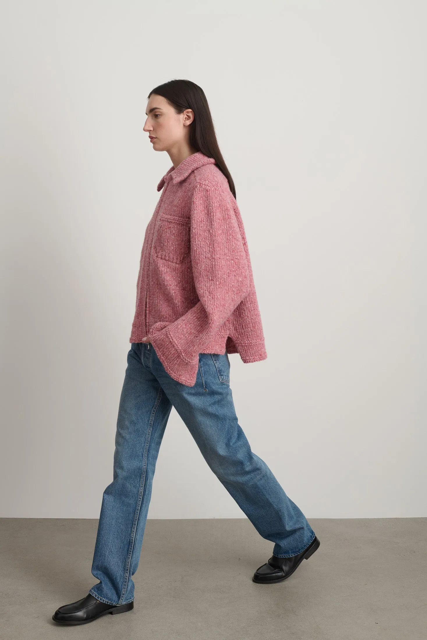 Zip Knit Jacket Cameo Pink Donegal sold by B Sides Jeans product image thumbnail 5
