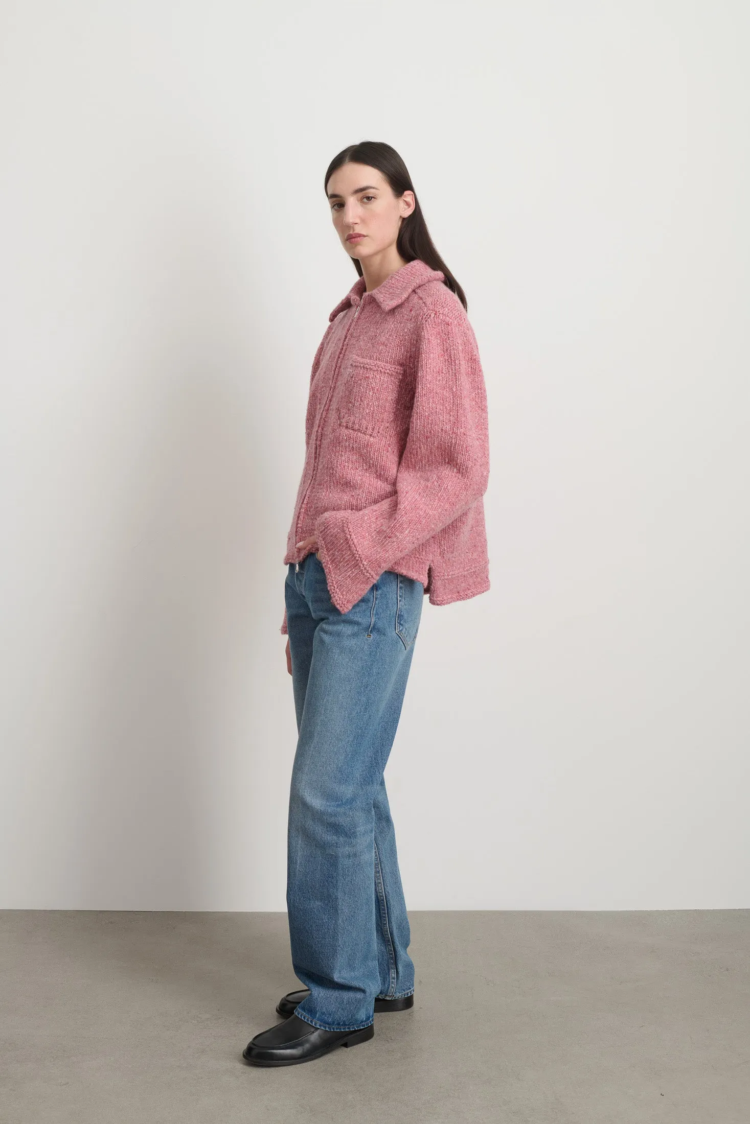 Zip Knit Jacket Cameo Pink Donegal sold by B Sides Jeans product image thumbnail 3