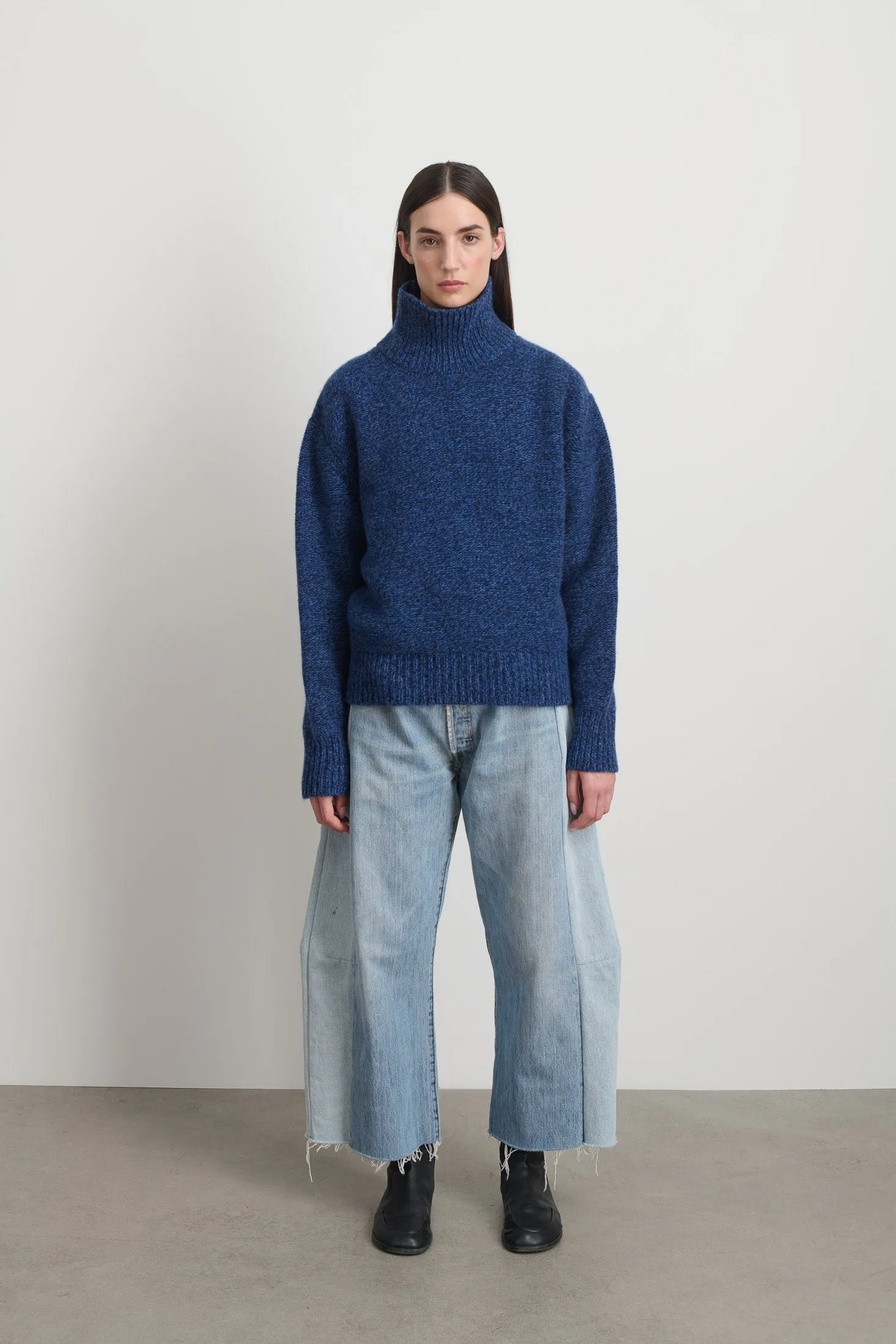 Indie Turtleneck Blue Mix Lambswool sold by B Sides Jeans