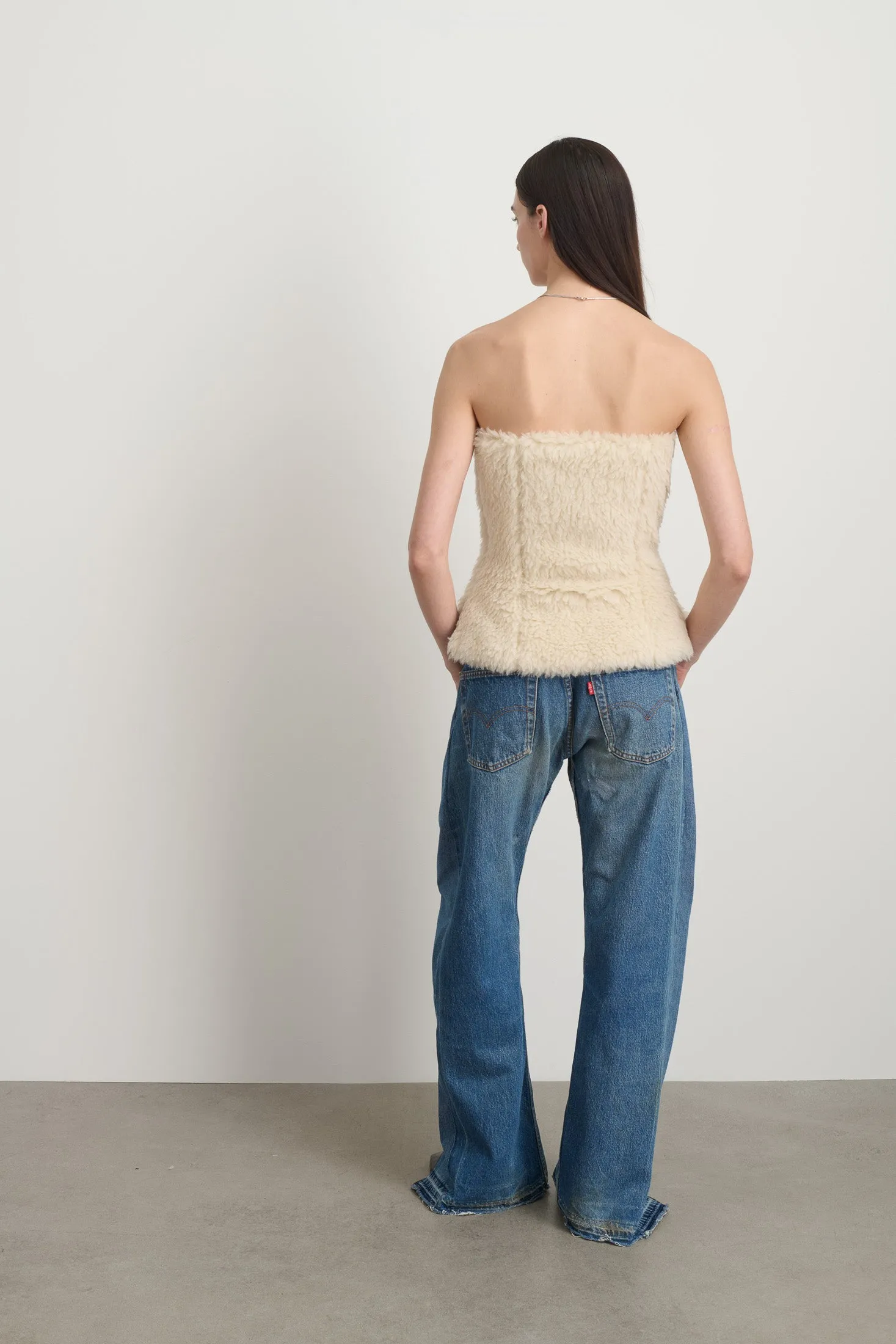 Pau Top Ivory Wool Sherpa sold by B Sides Jeans product image thumbnail 3
