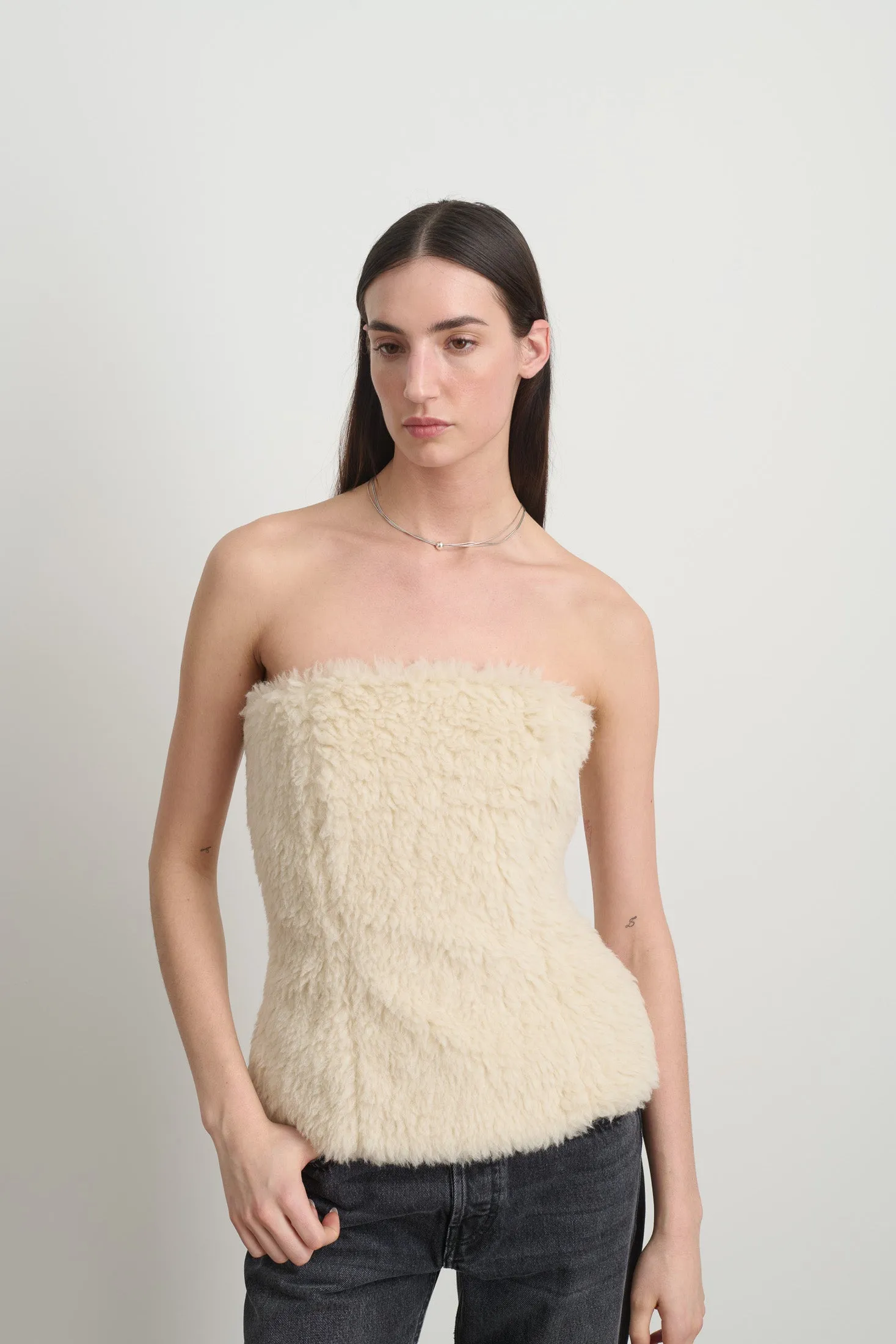 Pau Top Ivory Wool Sherpa sold by B Sides Jeans product image thumbnail 5