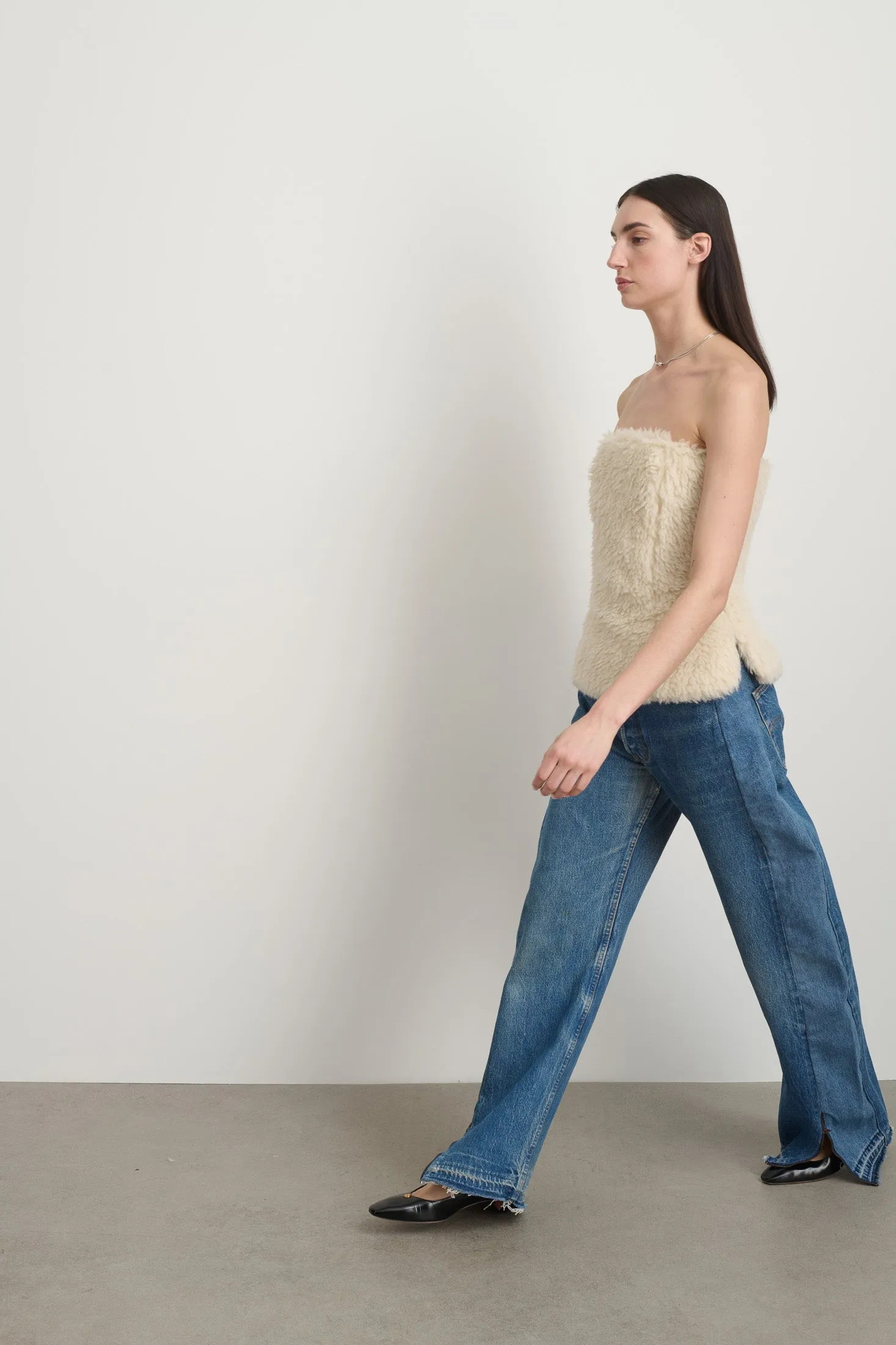 Pau Top Ivory Wool Sherpa sold by B Sides Jeans product image thumbnail 4