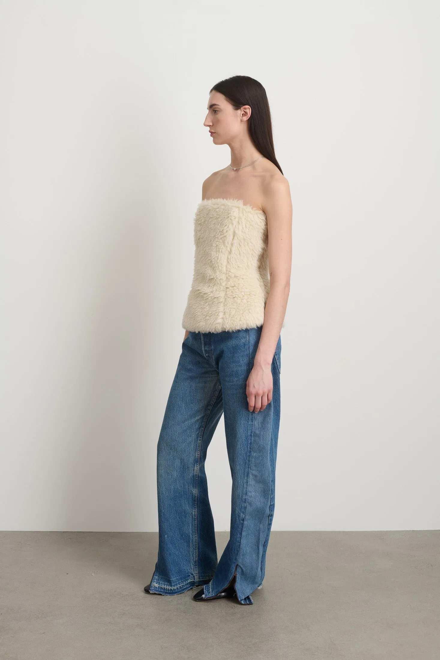 Pau Top Ivory Wool Sherpa sold by B Sides Jeans product image thumbnail 2
