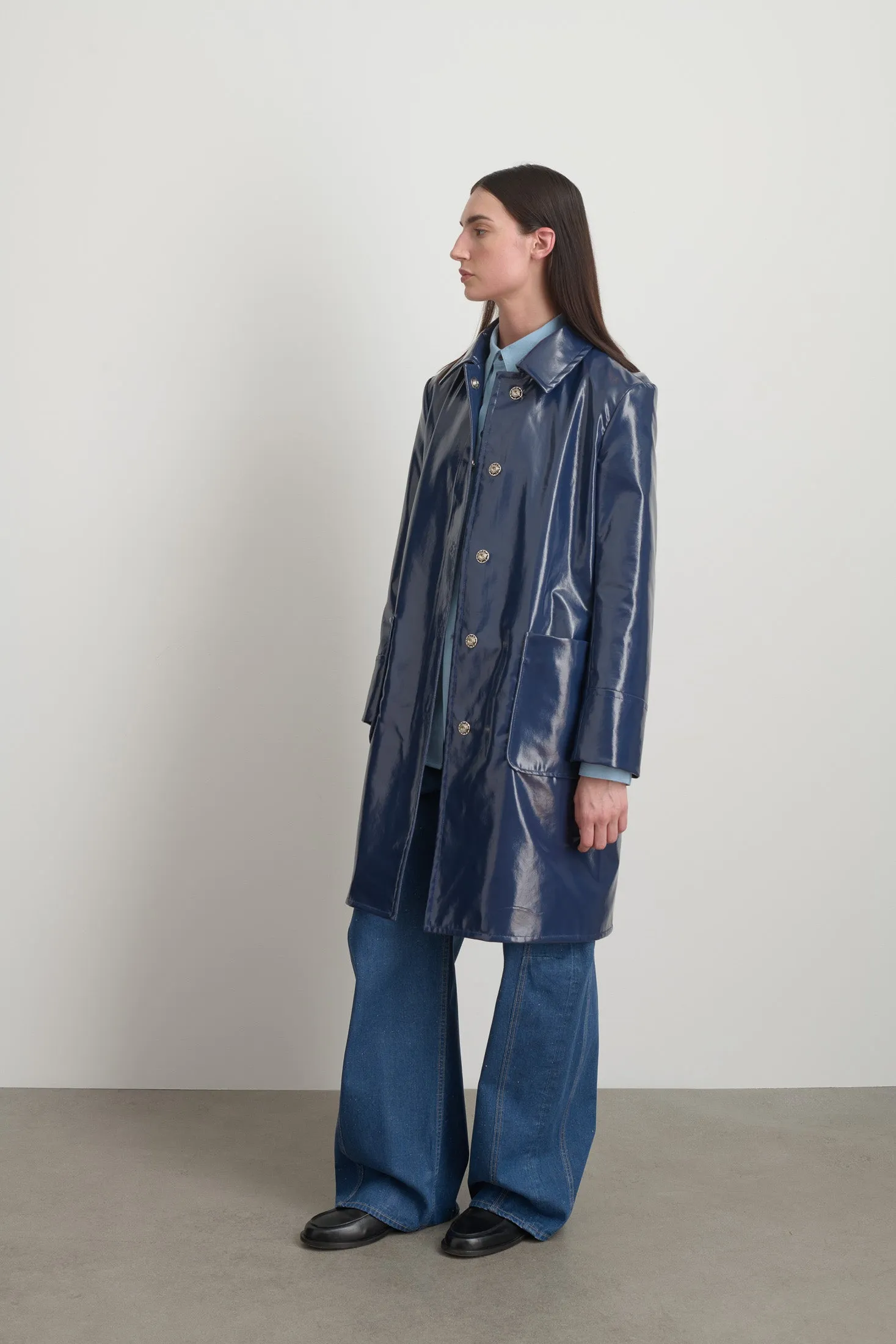 Car Coat Marine Patent sold by B Sides Jeans product image thumbnail 2