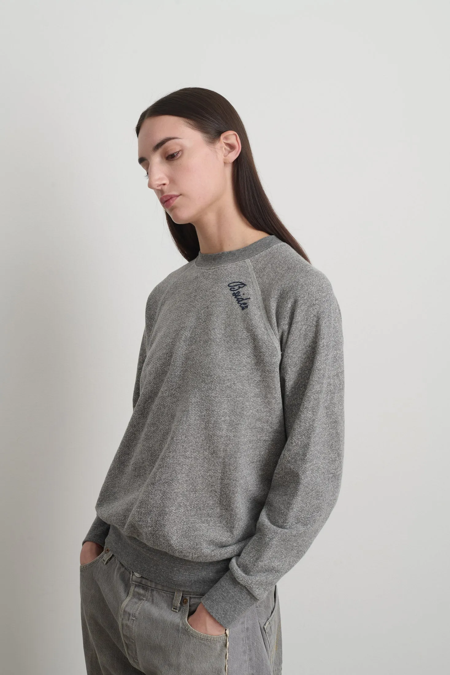 B Sides Sweatshirt Grey Heather Embroidered sold by B Sides Jeans