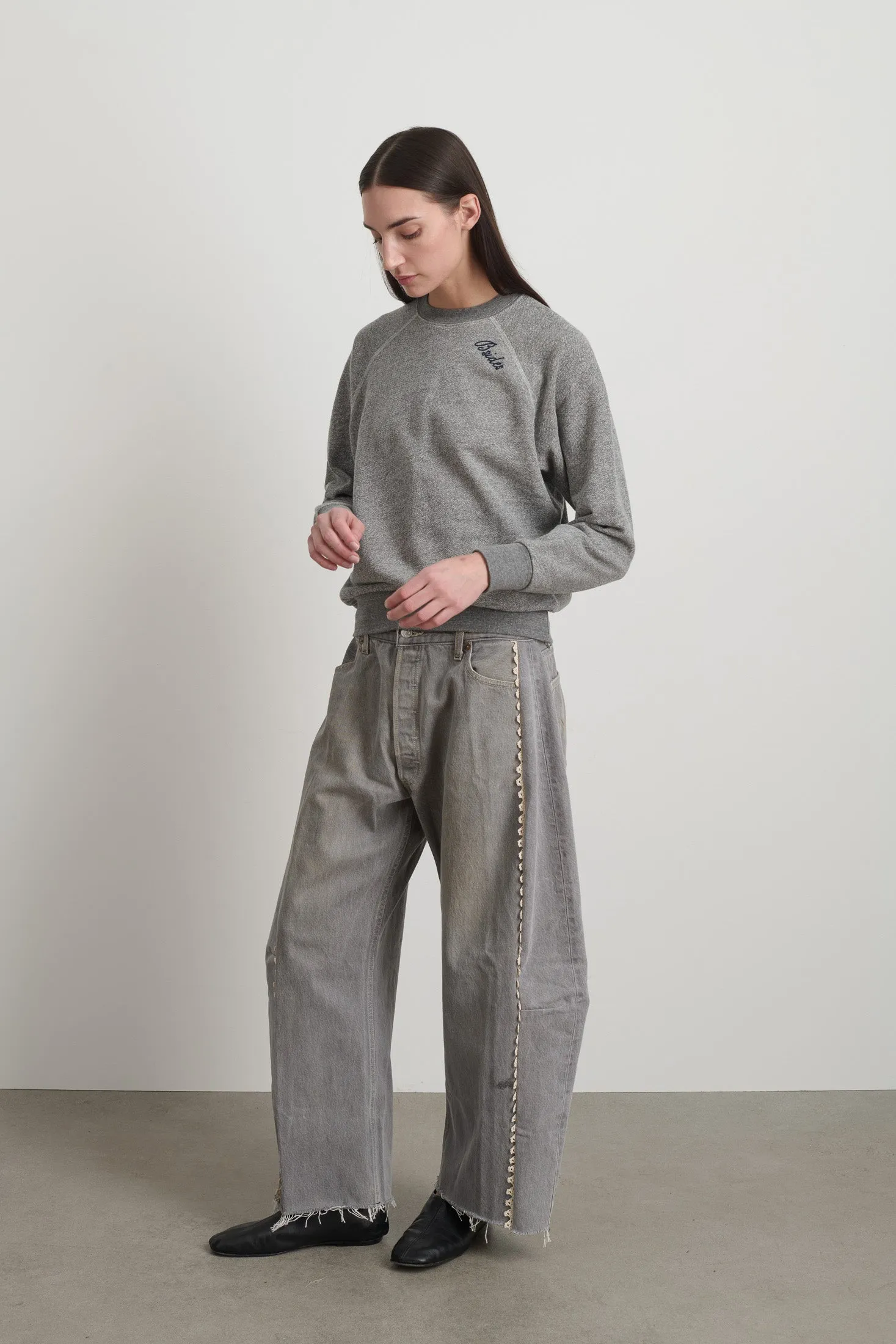 B Sides Sweatshirt Grey Heather Embroidered sold by B Sides Jeans product image thumbnail 2