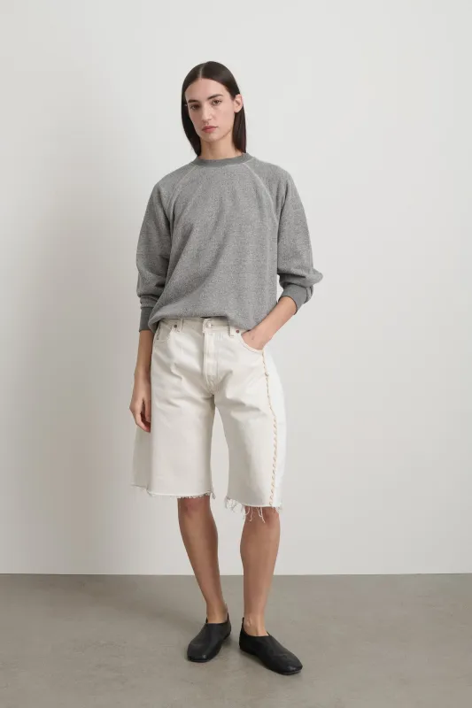 Vintage Lasso Jean Short Vintage White Hand Tatted Lace made by B Sides Jeans