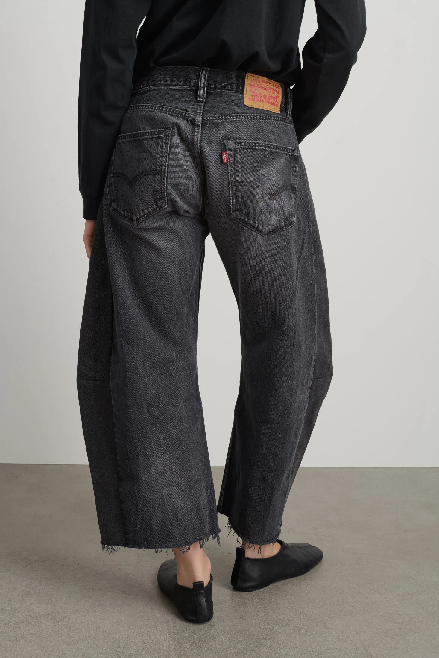 Vintage Lasso Jean Classic Faded Black Hand Tatted Lace sold by B Sides Jeans product image thumbnail 5