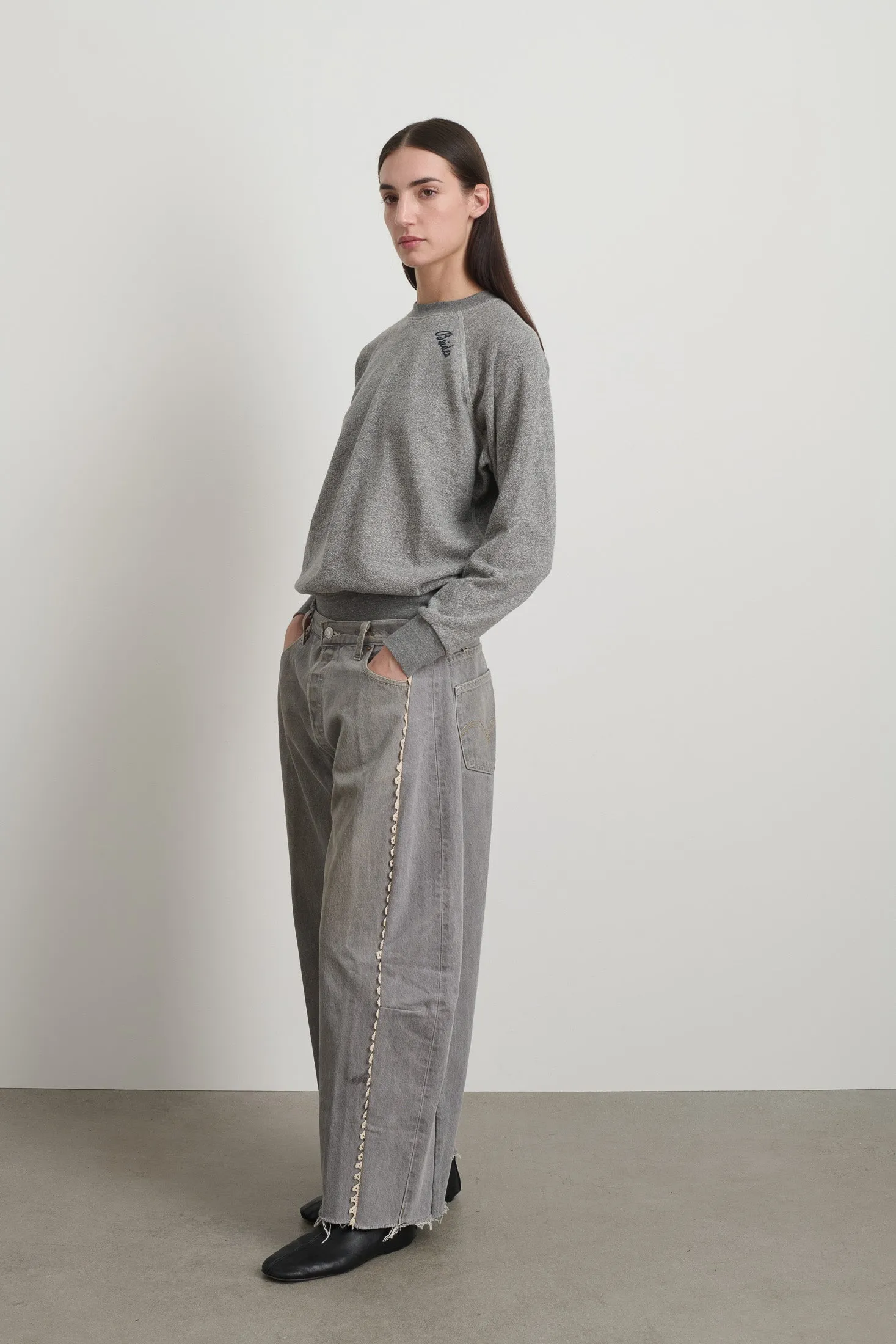 Vintage Lasso Jean Classic Faded Grey Hand Tatted Lace sold by B Sides Jeans product image thumbnail 3