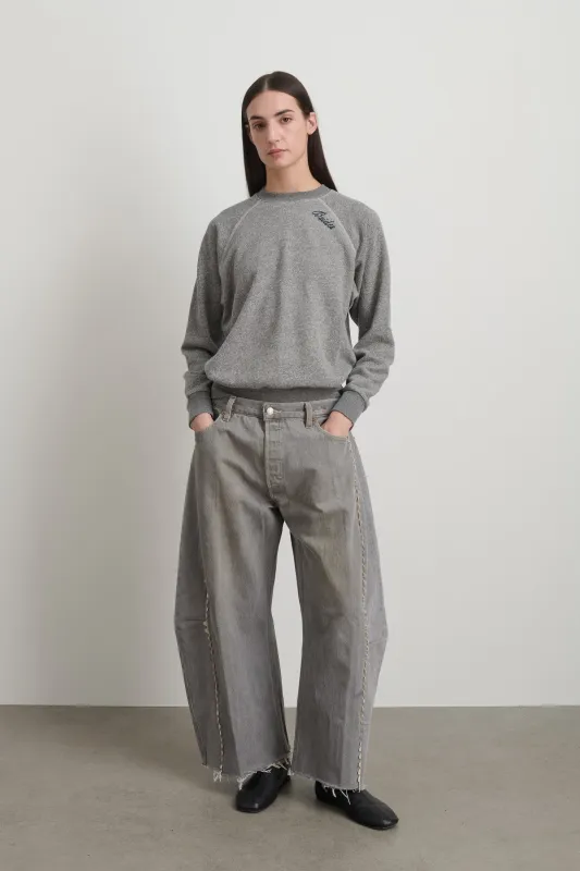 Vintage Lasso Jean Classic Faded Grey Hand Tatted Lace made by B Sides Jeans