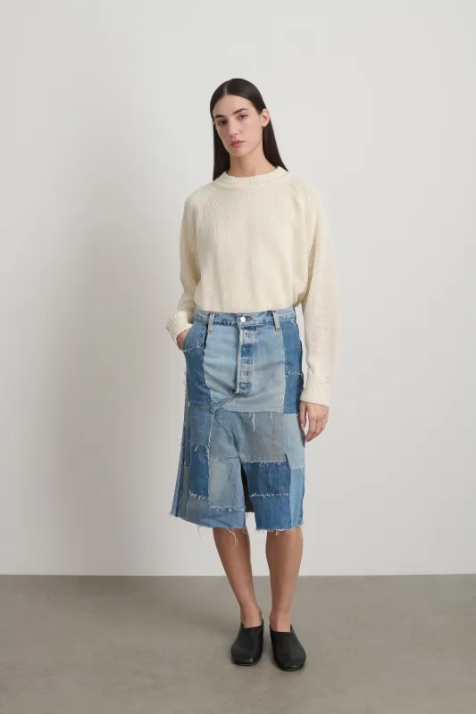 Reworked Vintage Madras Skirt Vintage Indigo made by B Sides Jeans