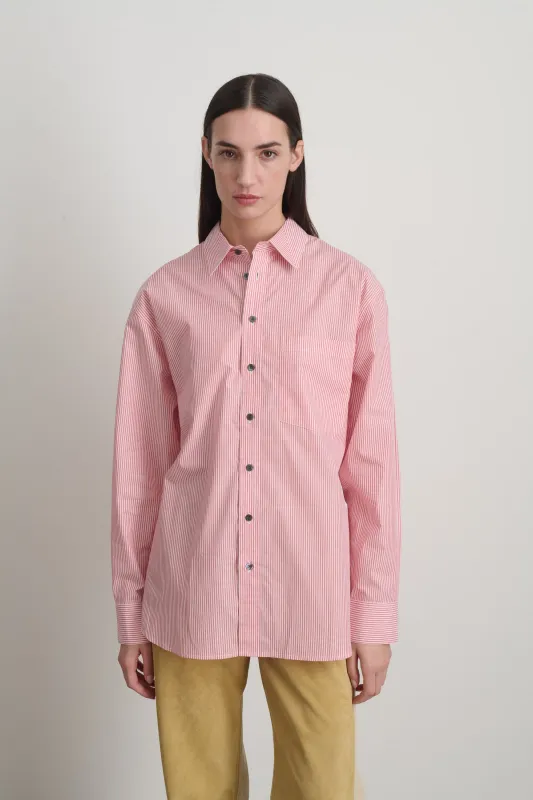 Nolan Shirt Pink/White Stripe sold by B Sides Jeans