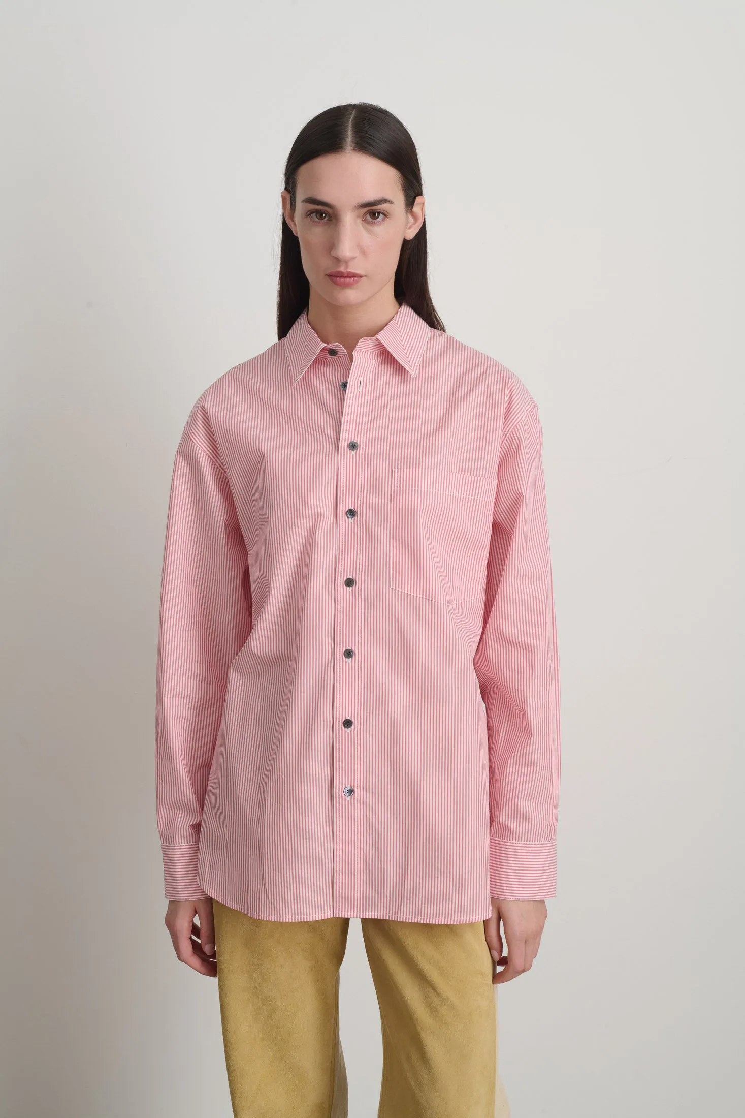 Nolan Shirt Pink/White Stripe sold by B Sides Jeans