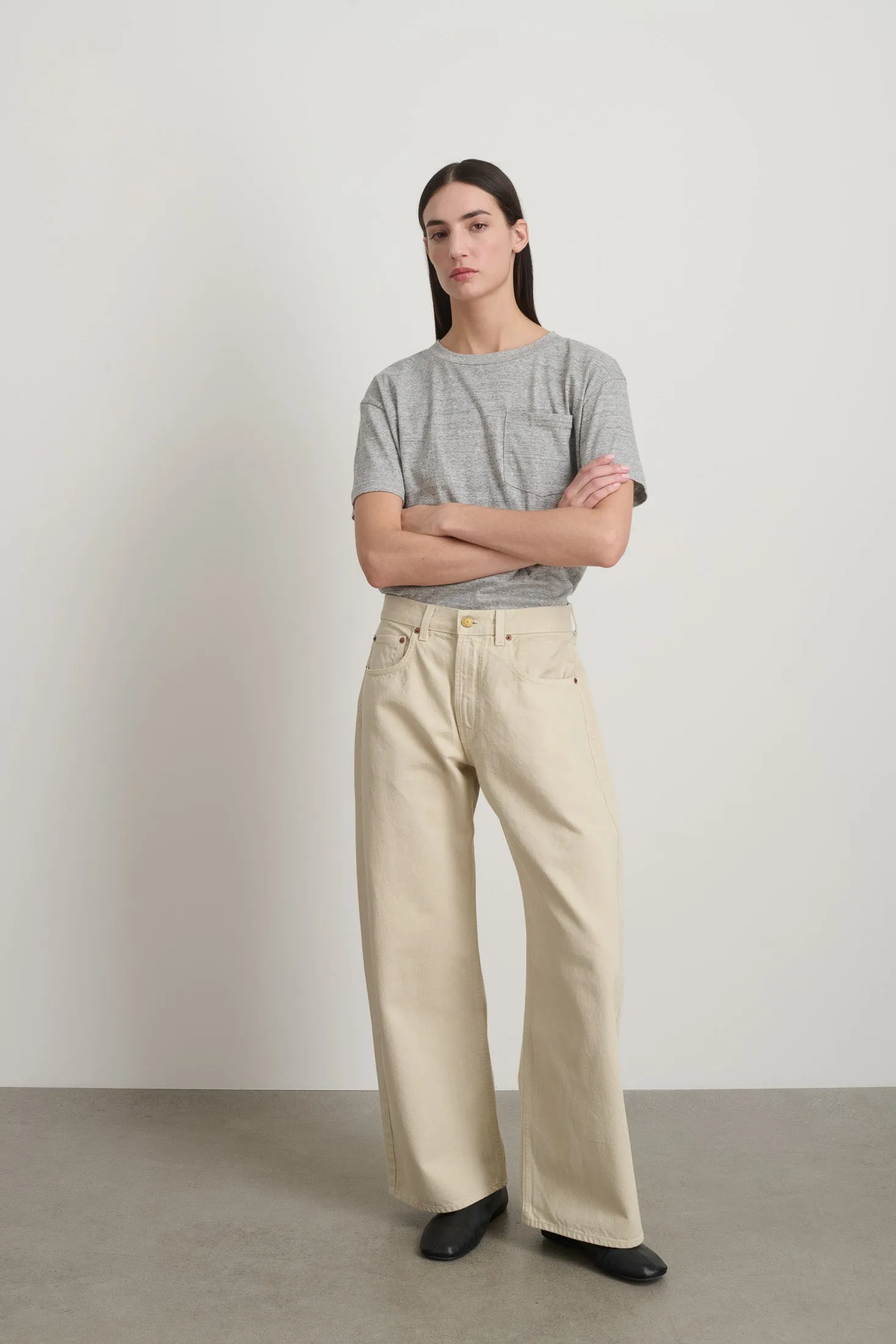 Floppy Jean Chalk Overdye sold by B Sides Jeans