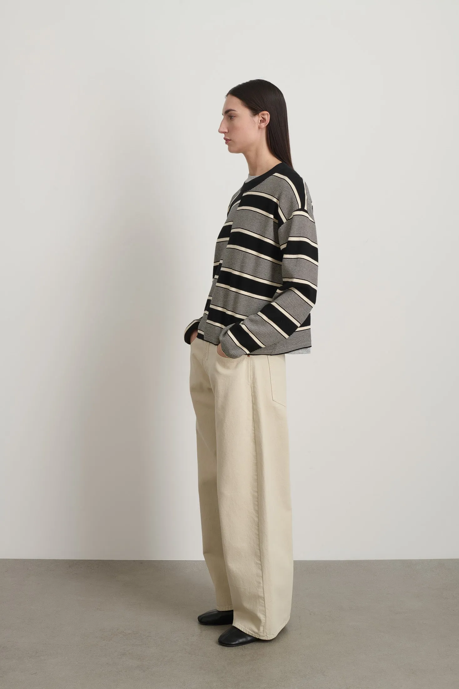 Rugby Crewneck Black/Ivory sold by B Sides Jeans product image thumbnail 4