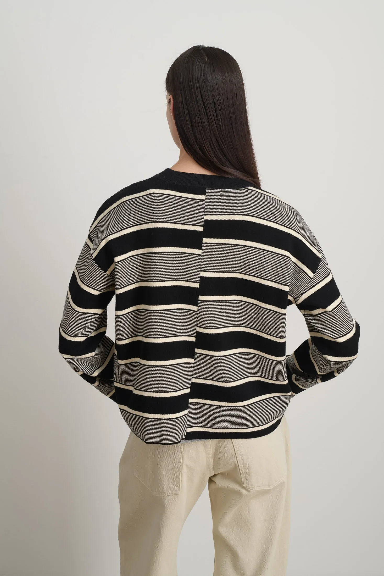 Rugby Crewneck Black/Ivory sold by B Sides Jeans product image thumbnail 2