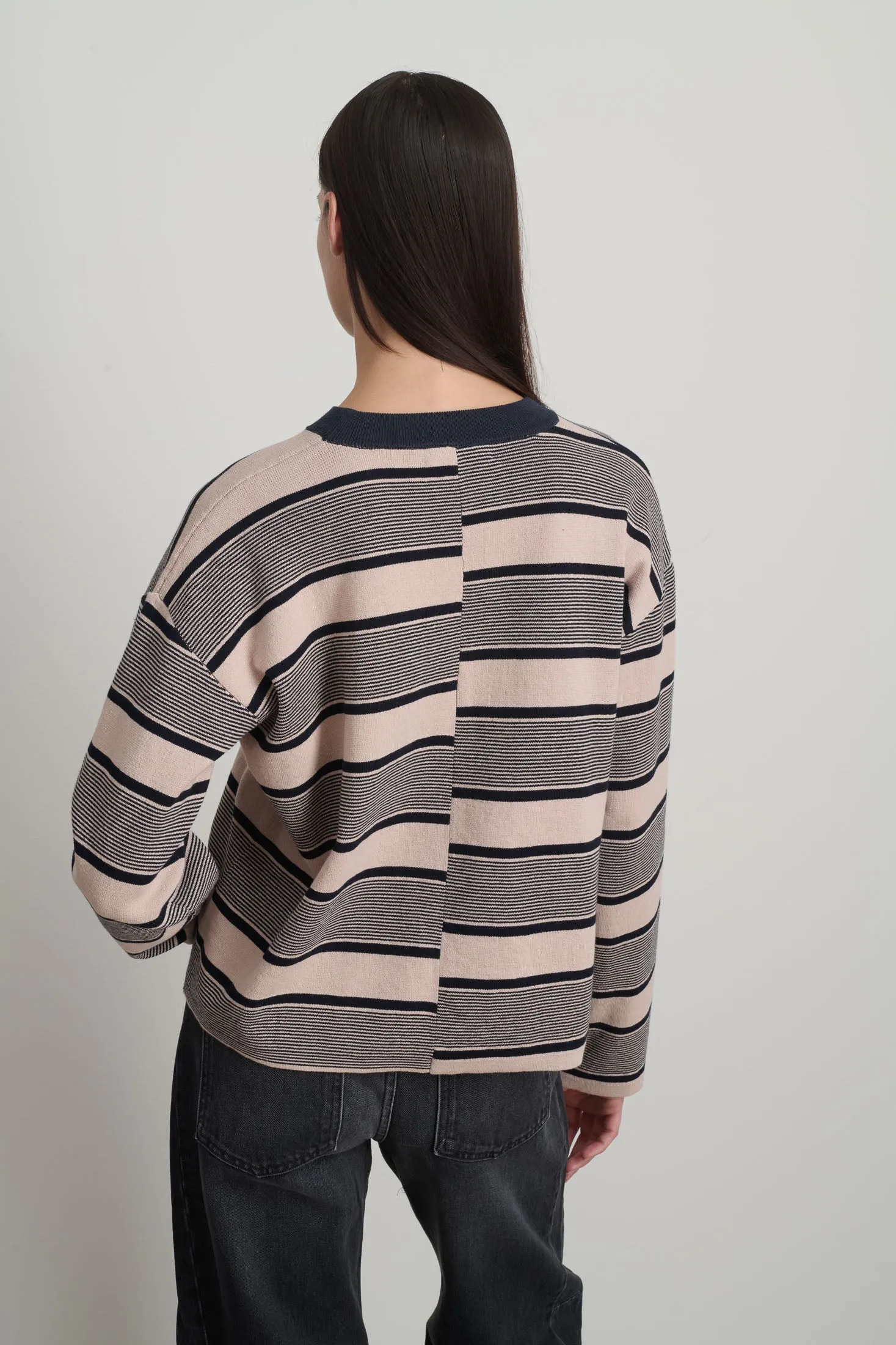 Rugby Crewneck Pink/Navy sold by B Sides Jeans product image thumbnail 2
