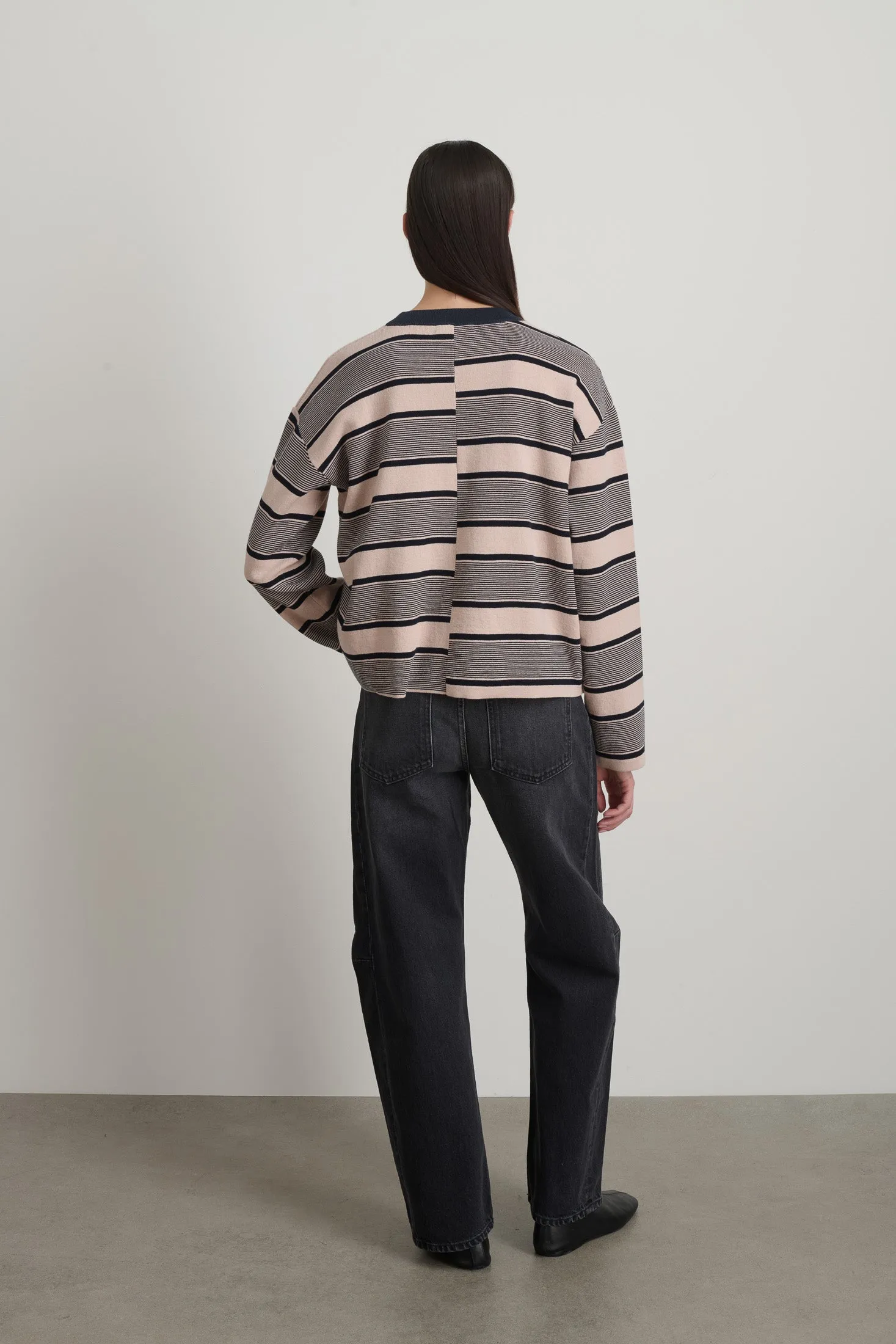 Rugby Crewneck Pink/Navy sold by B Sides Jeans product image thumbnail 5