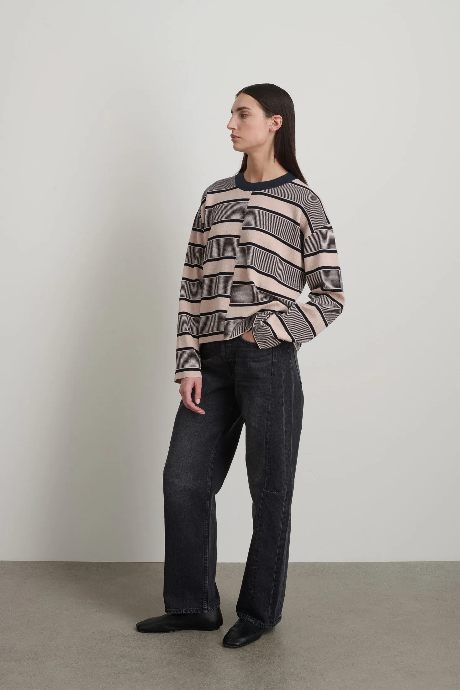 Rugby Crewneck Pink/Navy sold by B Sides Jeans product image thumbnail 4