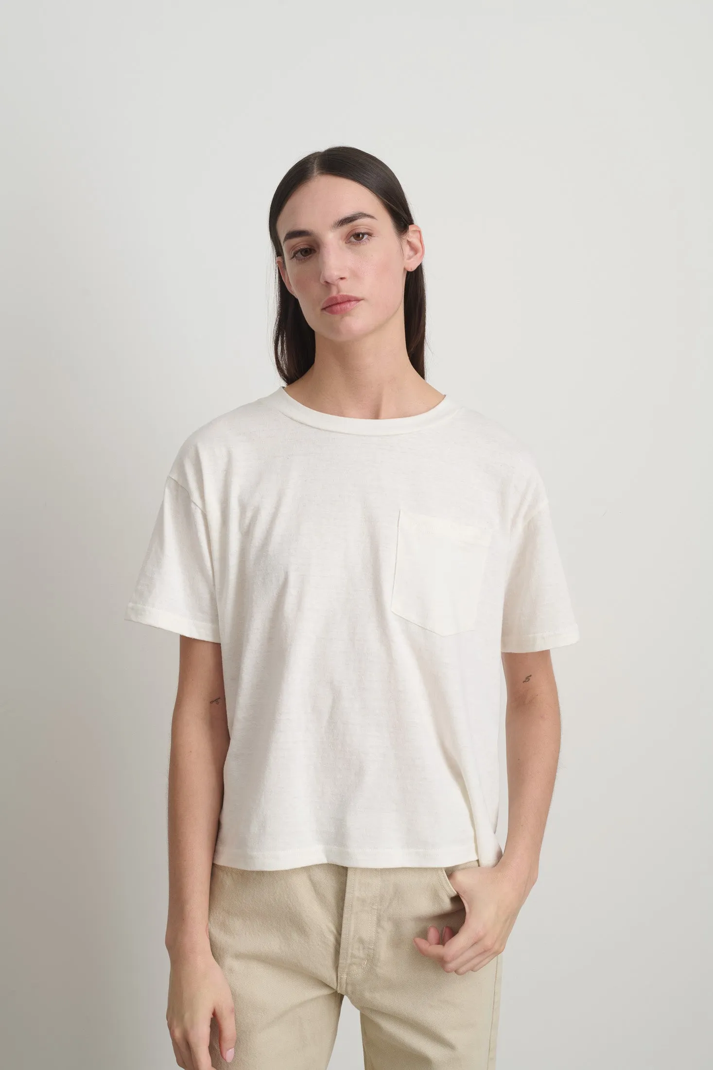 Atlas Pocket Tee White sold by B Sides Jeans