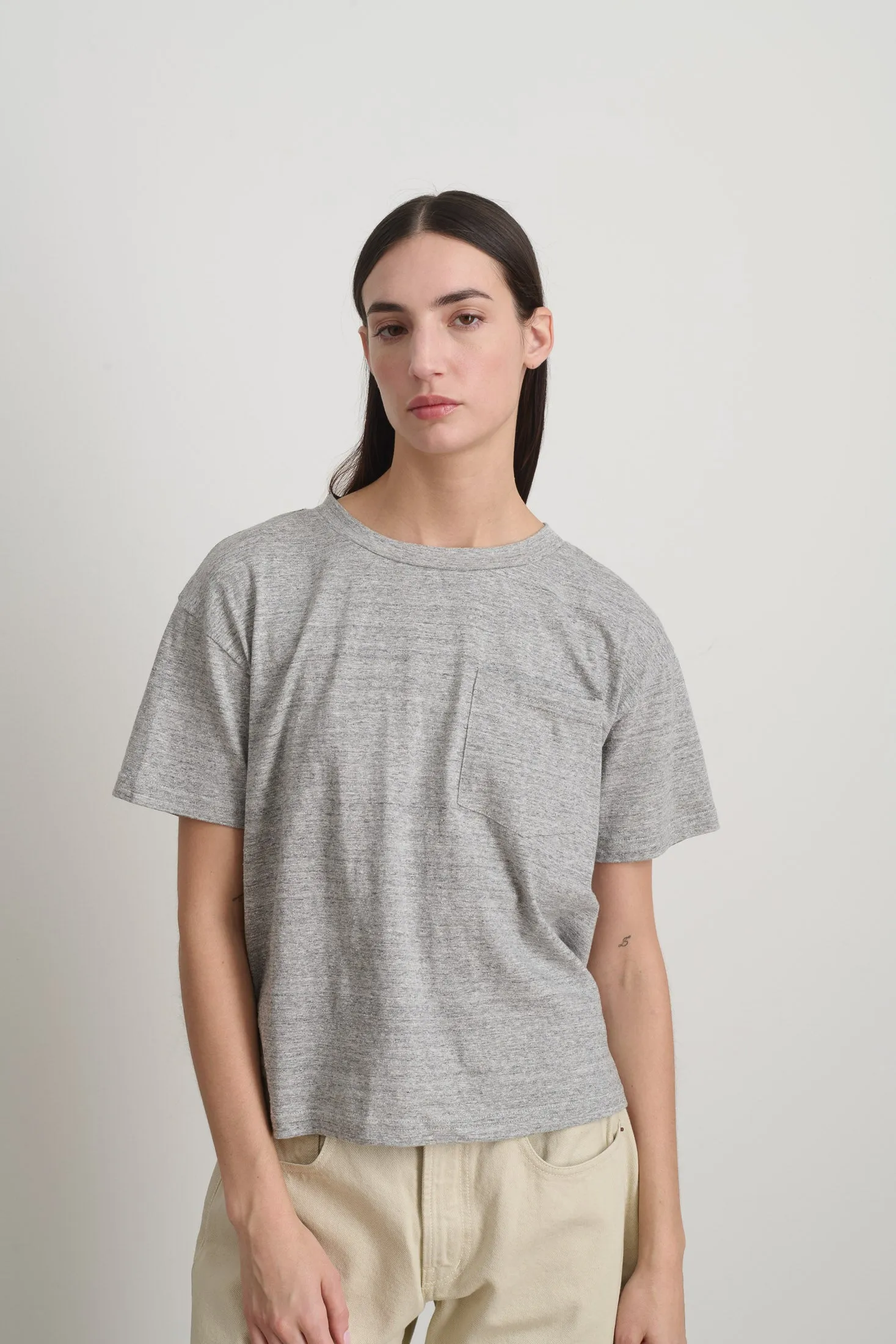 Atlas Pocket Tee Heather Grey sold by B Sides Jeans
