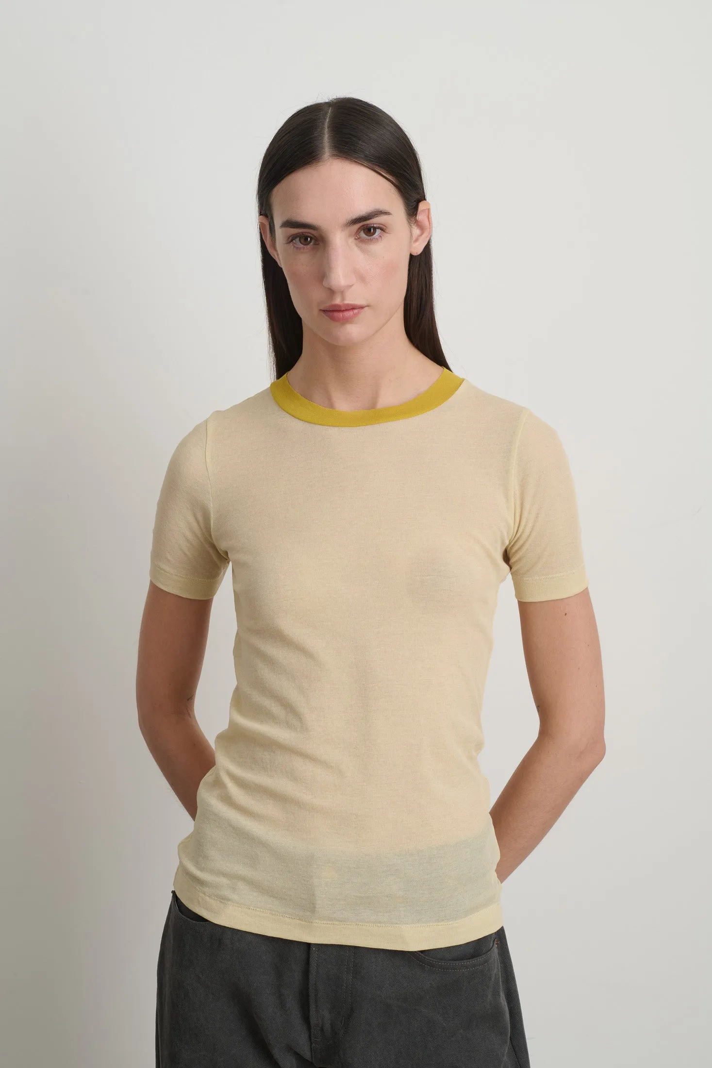 Ringer Tee Light Yellow/Yellow sold by B Sides Jeans
