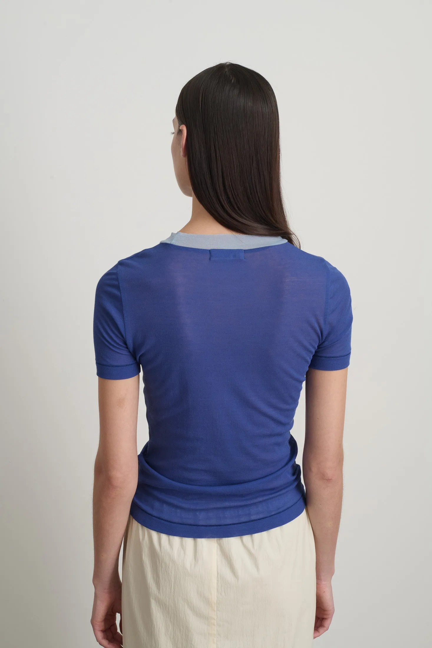Ringer Tee Bright Blue/Light Blue sold by B Sides Jeans product image thumbnail 2