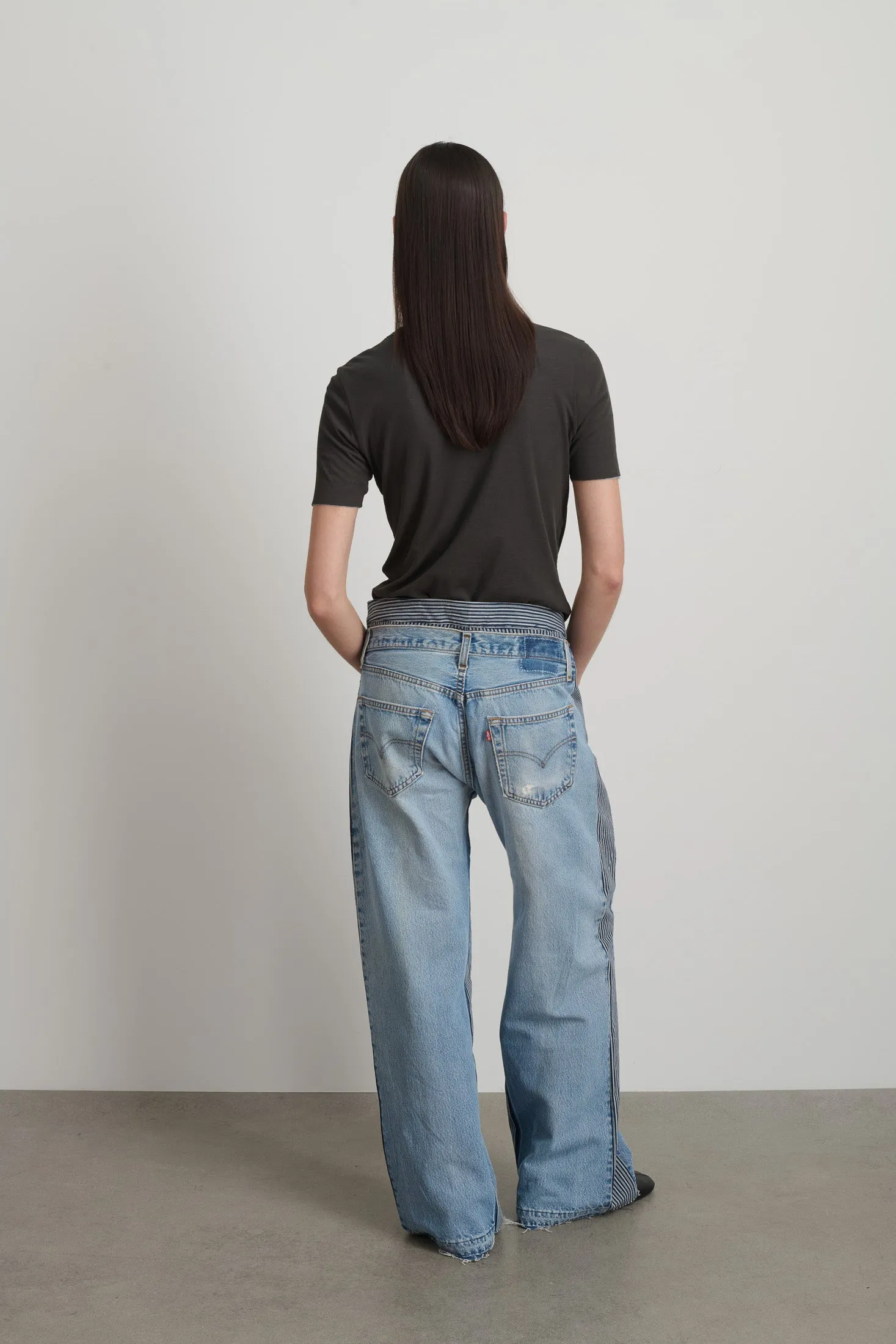 Double Waistband Rework Vintage Indigo / Stripe sold by B Sides Jeans product image thumbnail 3