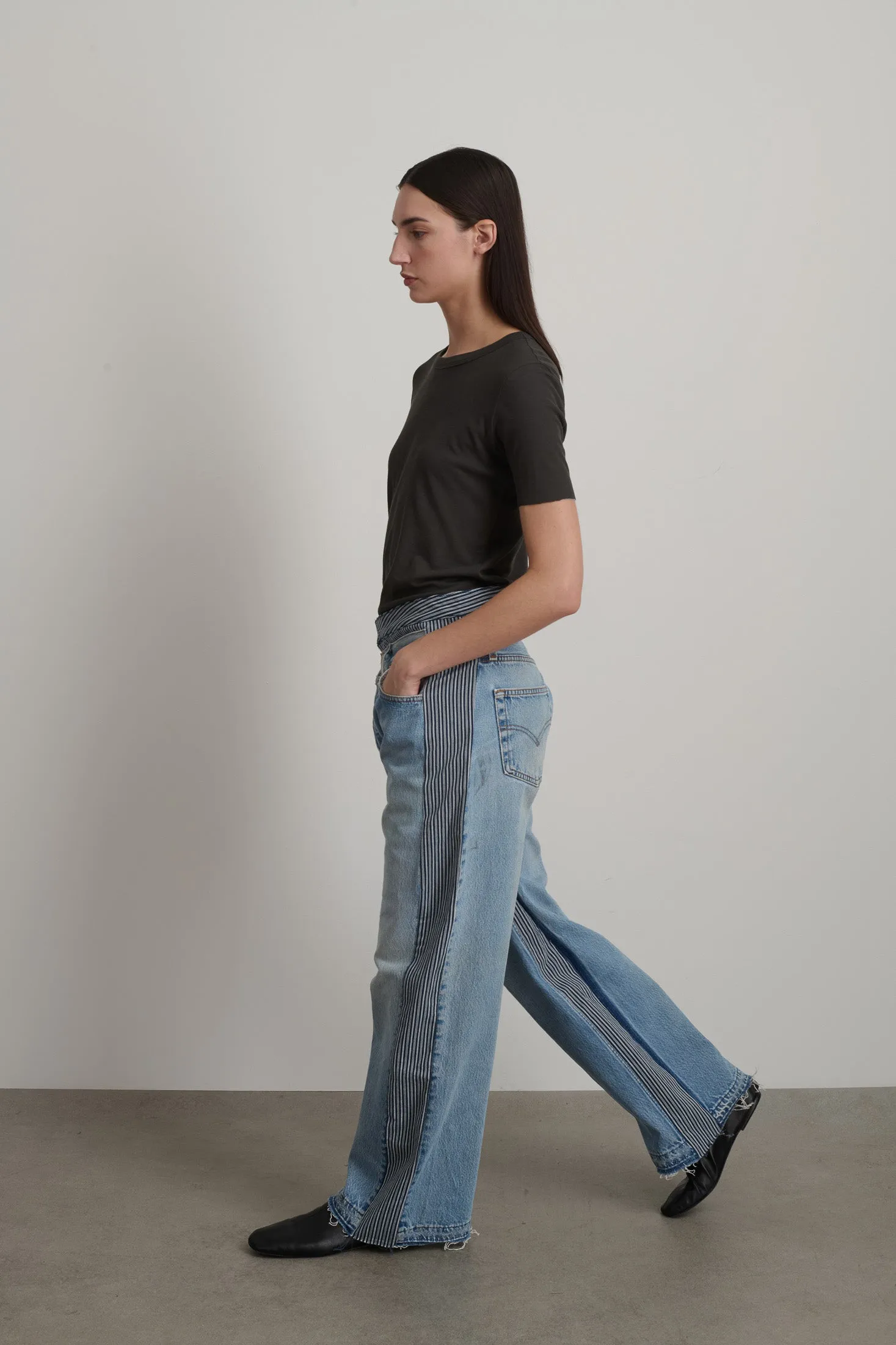Double Waistband Rework Vintage Indigo / Stripe sold by B Sides Jeans product image thumbnail 4