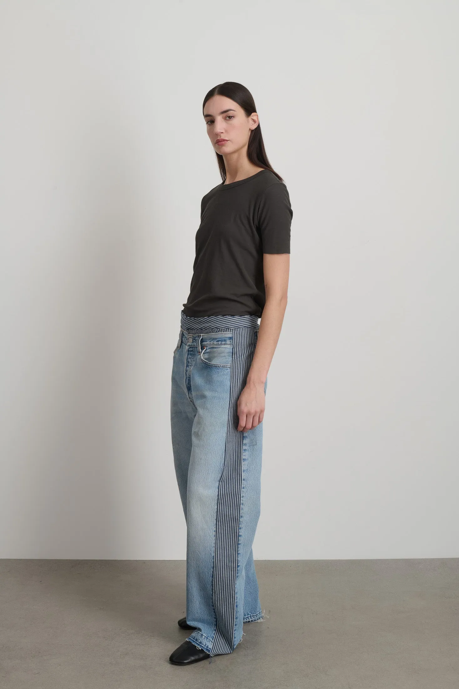 Double Waistband Rework Vintage Indigo / Stripe sold by B Sides Jeans product image thumbnail 2