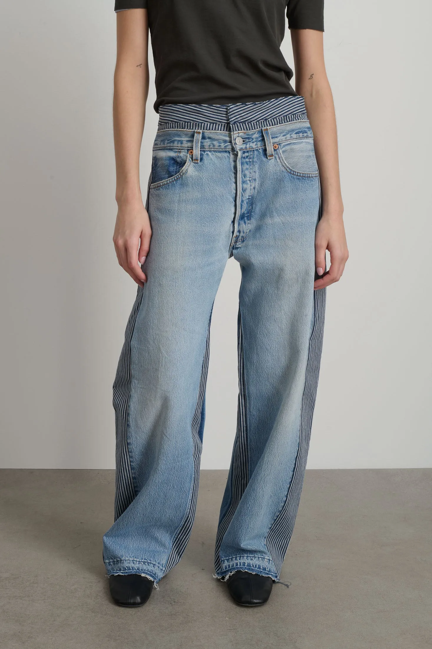 Double Waistband Rework Vintage Indigo / Stripe sold by B Sides Jeans product image thumbnail 5