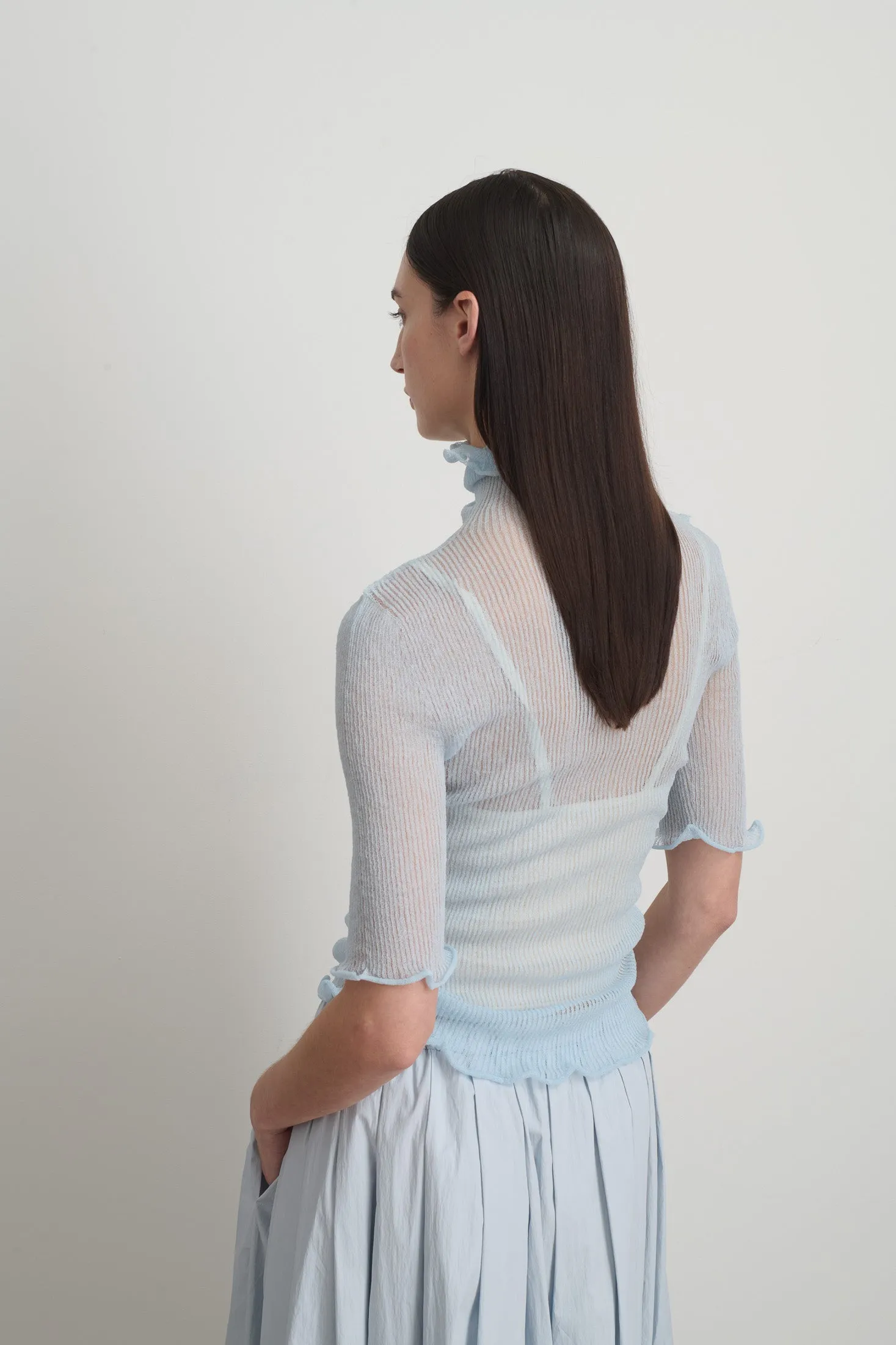 Sheer Turtleneck Pale Blue sold by B Sides Jeans product image thumbnail 2