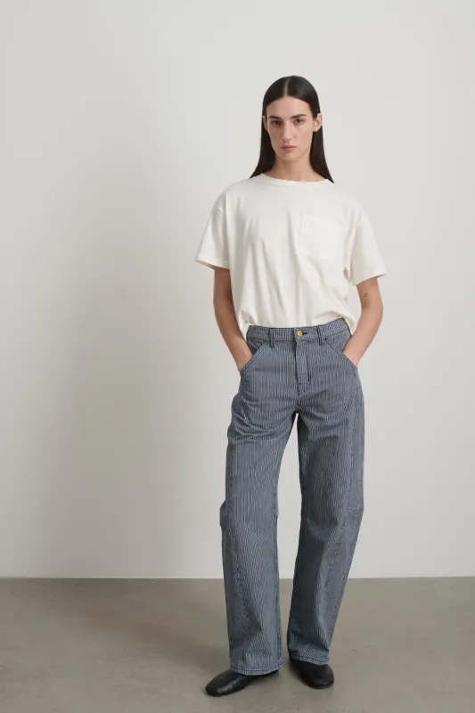 Lange Lasso Jean Indigo/White Stripe made by B Sides Jeans